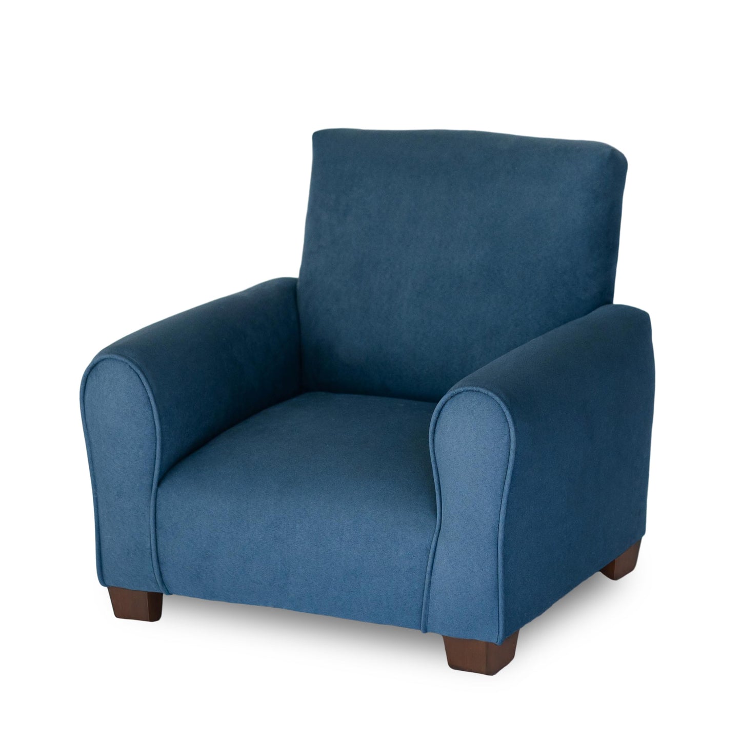 Toddler Personalized Armchair, Kids Upholstered Rocking Chair with Personalization, Toddler Chair with Personalized Name, Comfy Child Armchair, (Navy Suede, Legs)