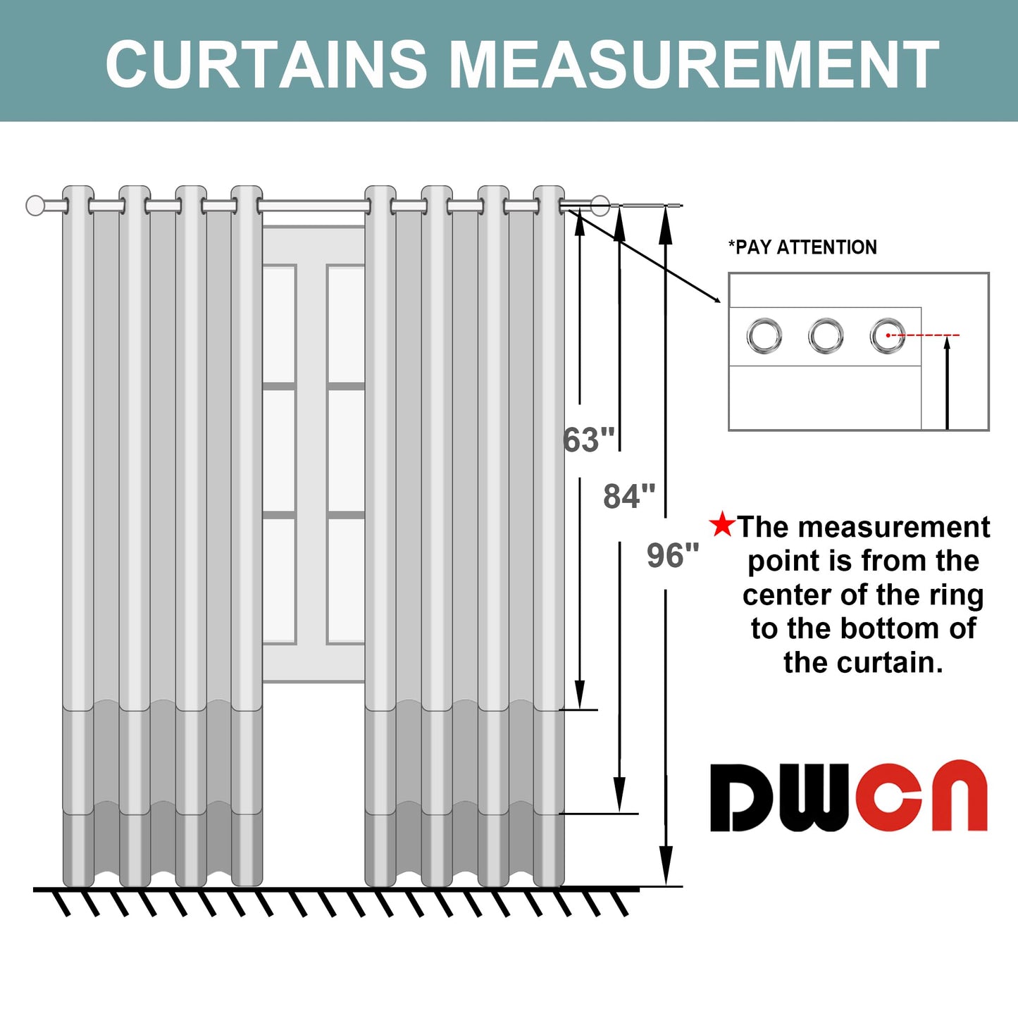 DWCN Grey Ombre Sheer Curtains - Gradient Semi Voile Grommet Top Window Curtains for Bedroom and Living Room, Set of 2 Panels, 52 x 84 Inches Long