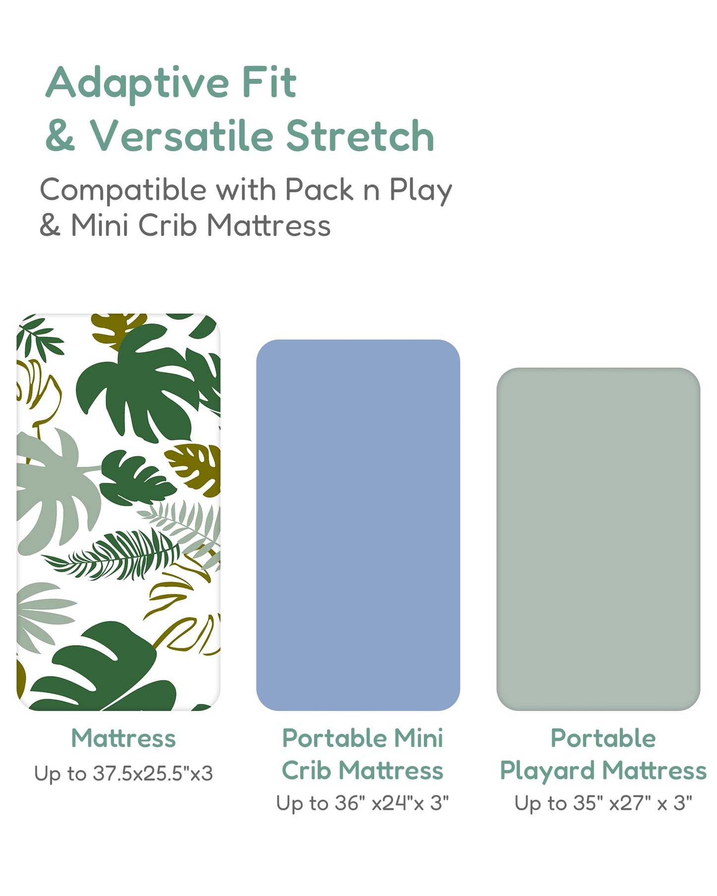 TotChill Pack and Play Sheets Fitted 2 Pack, 38x26 Graco Pack n Play Sheets for Playard & Travel Crib Mattress, Ultra Soft Jersey Knit, Breathable Stretchy Deep Pocket, Compatible with Mini Cribs