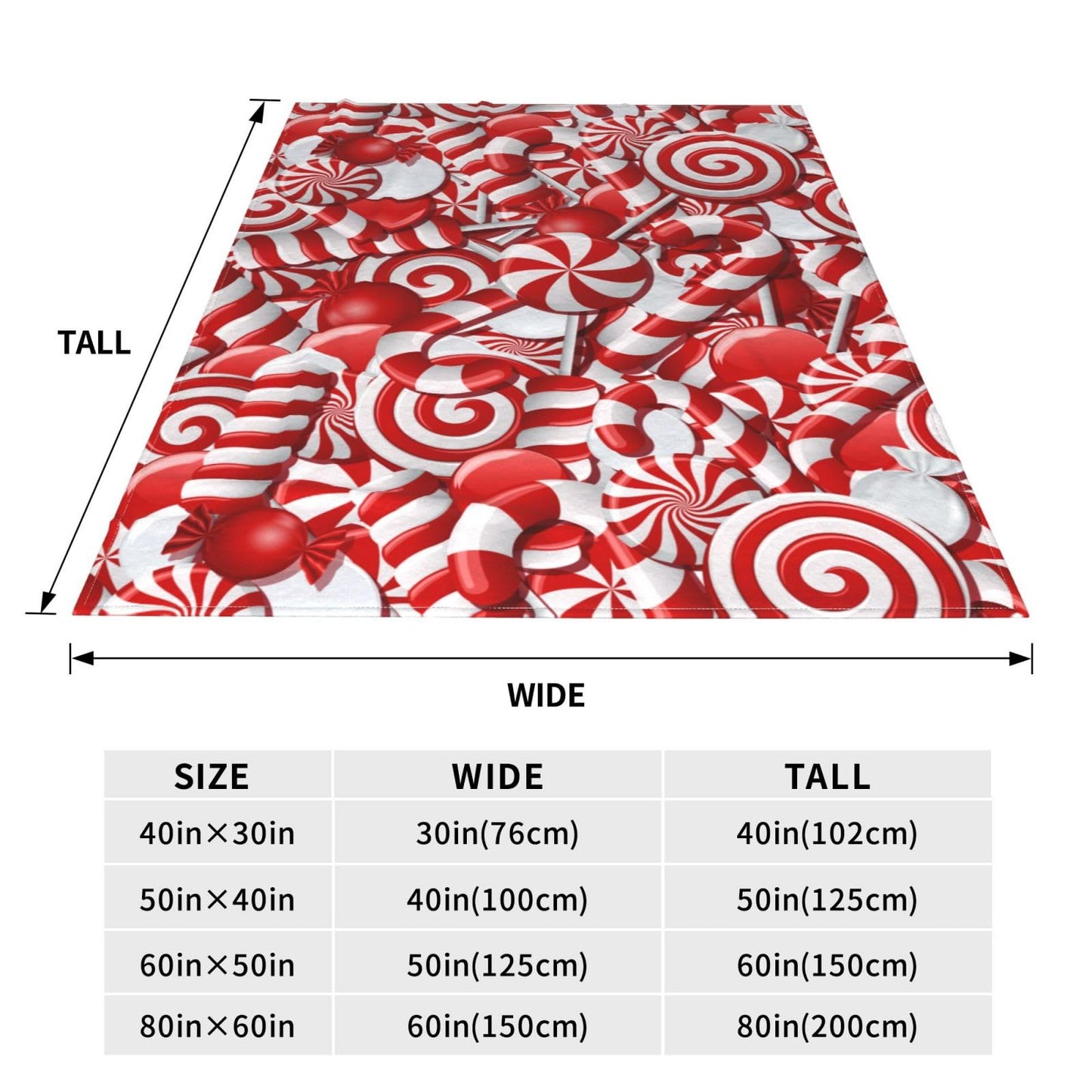 KUOAICY Christmas Swirl Candy Fleece Throw Blanket Red and White Sweet Xmas Soft Flannel Plush Lightweight Warm Cozy Blanket for Bed Couch Sofa Travel 50"X40"