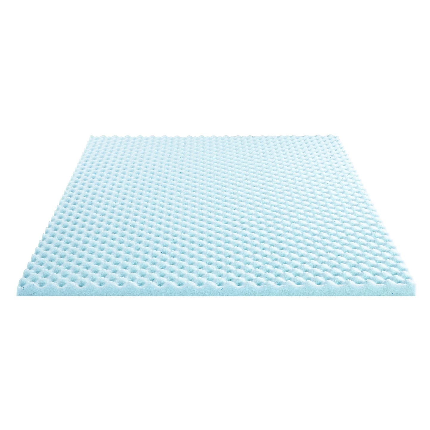 Best Price Mattress 2 Inch Egg Crate Memory Foam Mattress Topper, Cooling Gel Infusion, King, Dorm Essentials, Blue