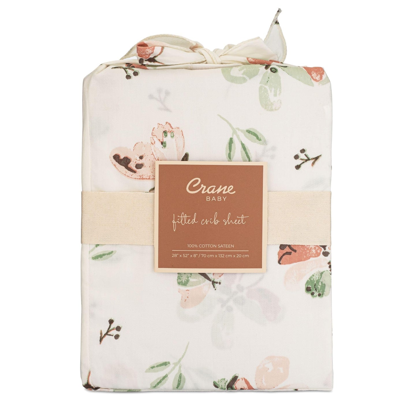 Crane Baby Crib Sheet - 100% Cotton, Breathable Fitted Sheet for Standard Crib Mattress (28"x 52"), Butterfly Pattern for Boys and Girls