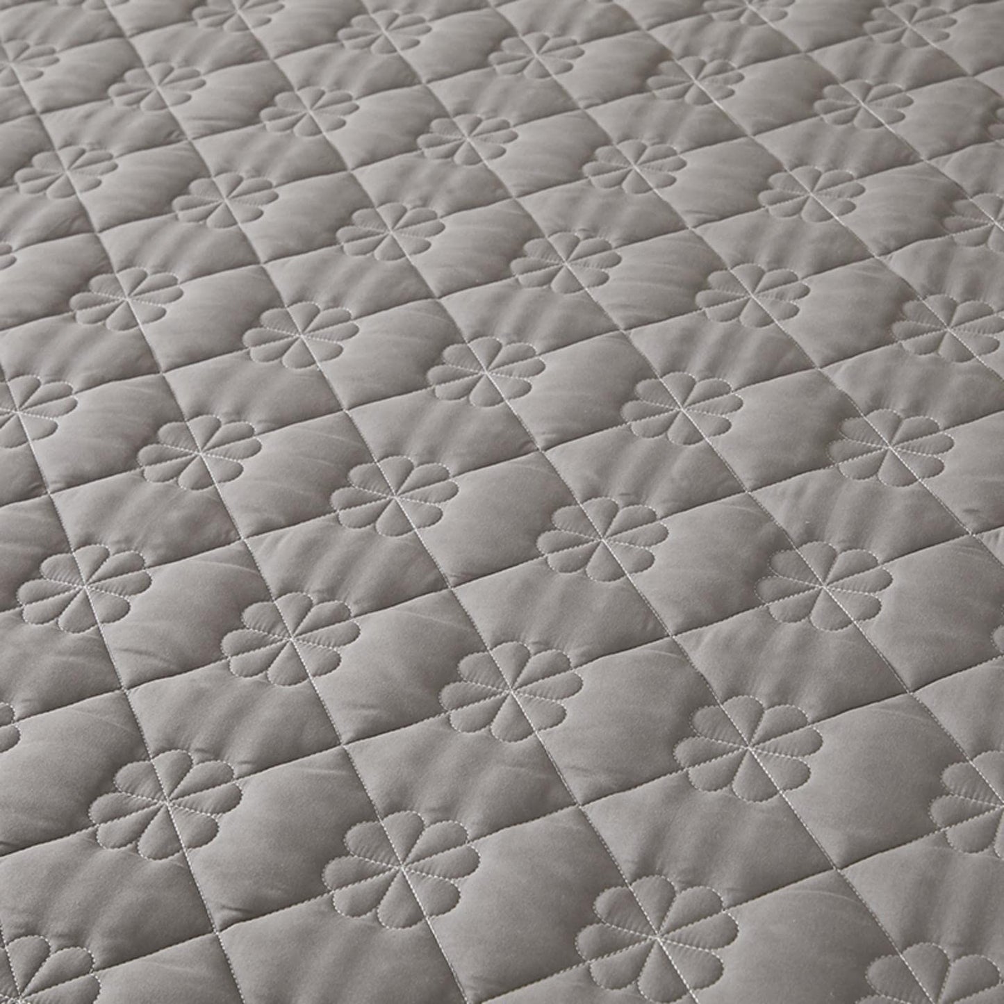 Extra Deep Pocket Fitted Sheet|Soft Breathable Bed Sheet|Non-Slip Non Pilling Protective Cover for Bed Mattress|Warmth Cotton Bedding Sheet|18”-24” Quilted Fitted Sheet (Gray, Queen)