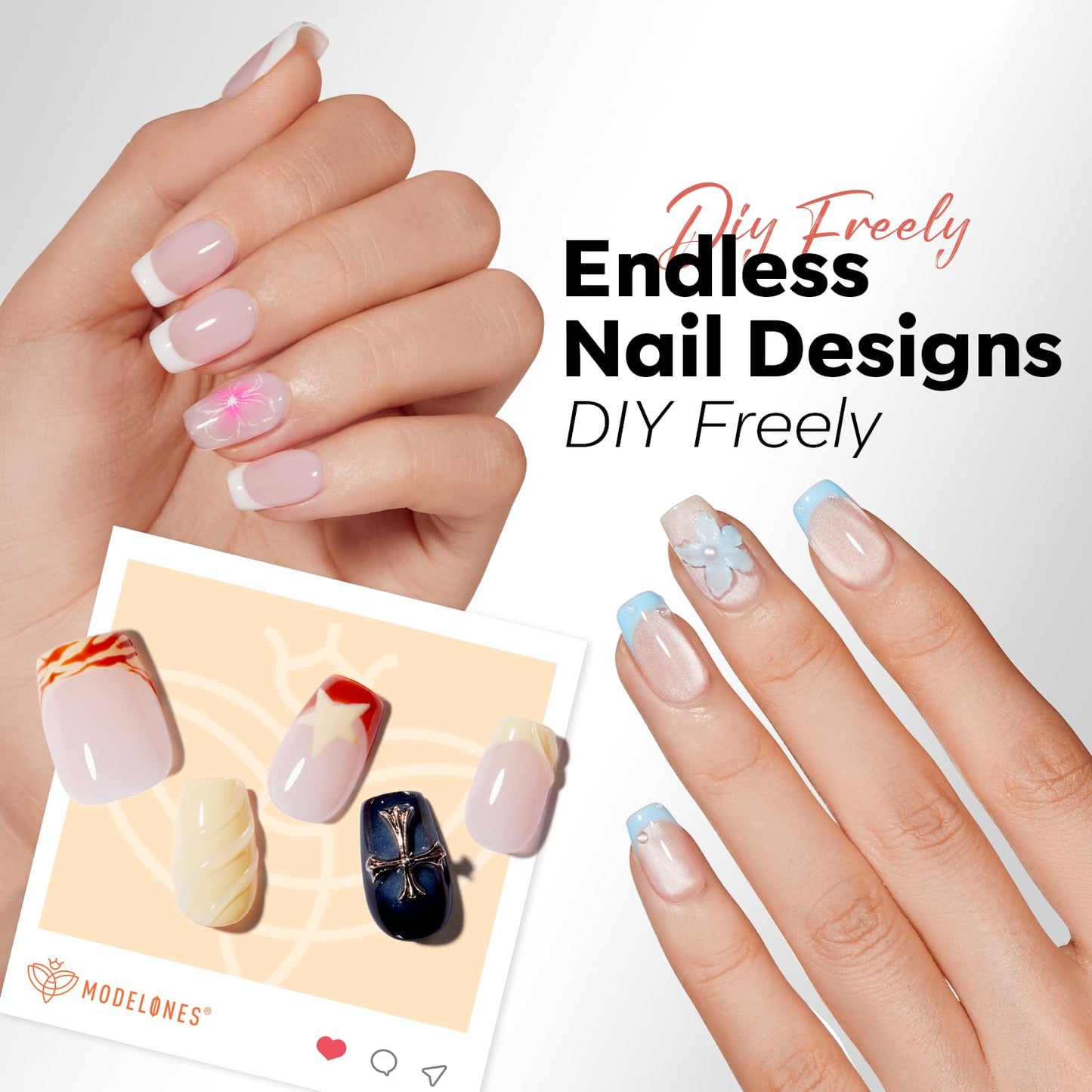 modelones Extra Short Coffin Gel Nail Tips, 360pcs Pre-etched Clear Fake Nails Press On Full Cover Half Matte 15 Sizes Acrylic Gel Tips for Extension Salon