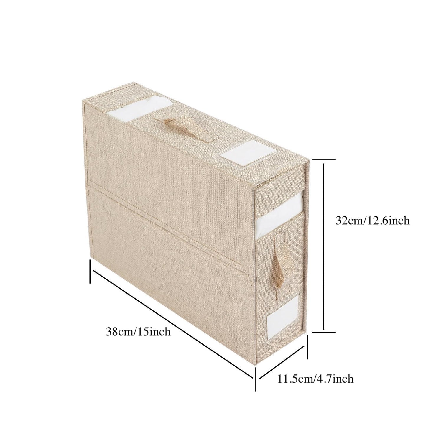 DYNAIZER Linen Closet Organizers and Storage for Bedding Thin Blanket, Folding Sheet Storage Organizer with Visible Window (Beige)