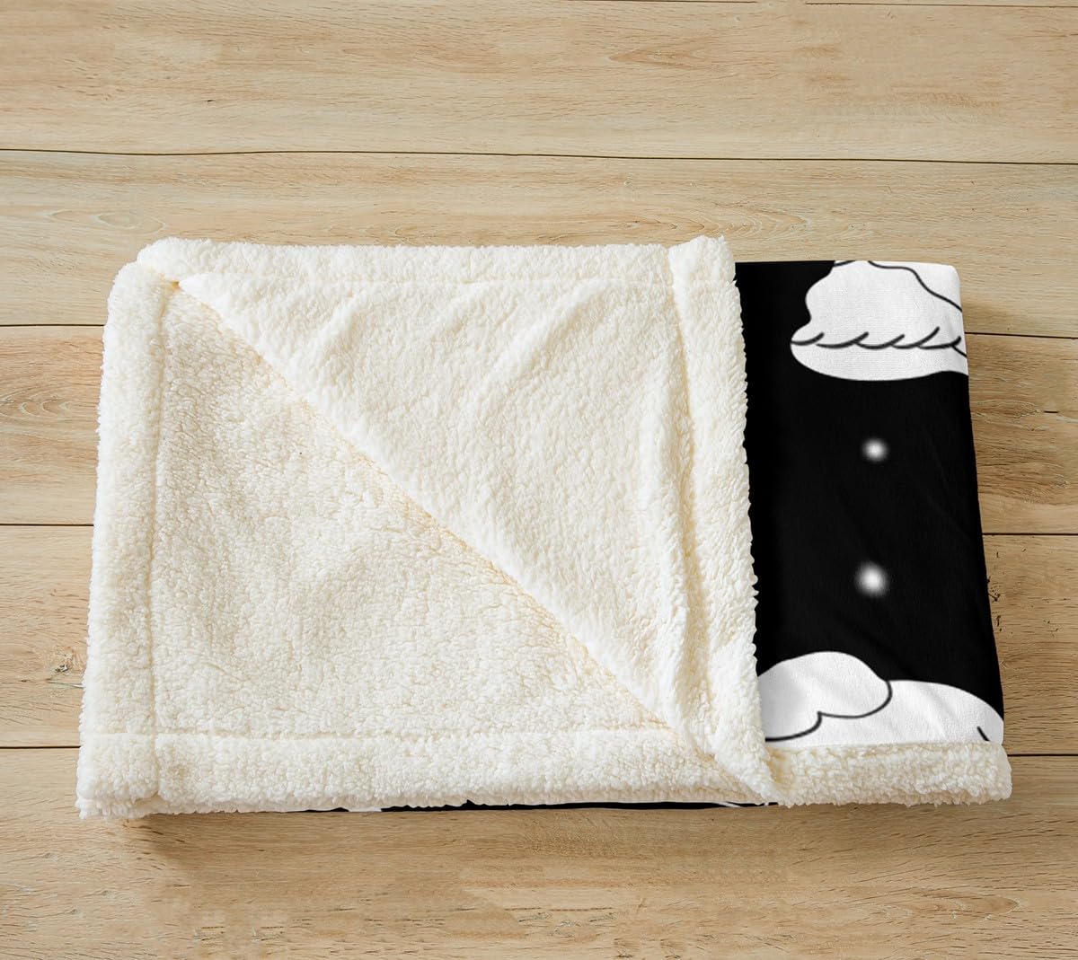Feelyou Swan Print Sherpa Throw Blanket Cartoon White Swan Animal Fleece Blanket Polka Dots Plush Blanket for Couch Sofa Bedroom Decor Galaxy Fuzzy Blanket Throw 50"x60"