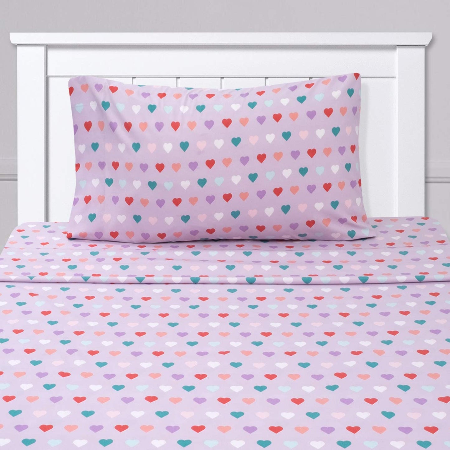 1500 Supreme Kids Bed Sheet Collection - Fun Colorful and Comfortable Boys and Girls Toddler Sheet Sets - Deep Pocket Wrinkle Free Soft and Cozy Bedding - Twin XL, Hearts