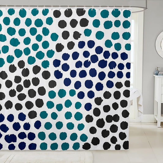 Erosebridal Green Black Polka Dot Shower Curtain Minimalists Boho Modern Bath Curtain Watercolor Aesthetic Bathroom Accessories Graffiti Geometric Abstract Fabric Shower Curtains,72" Wx78 L