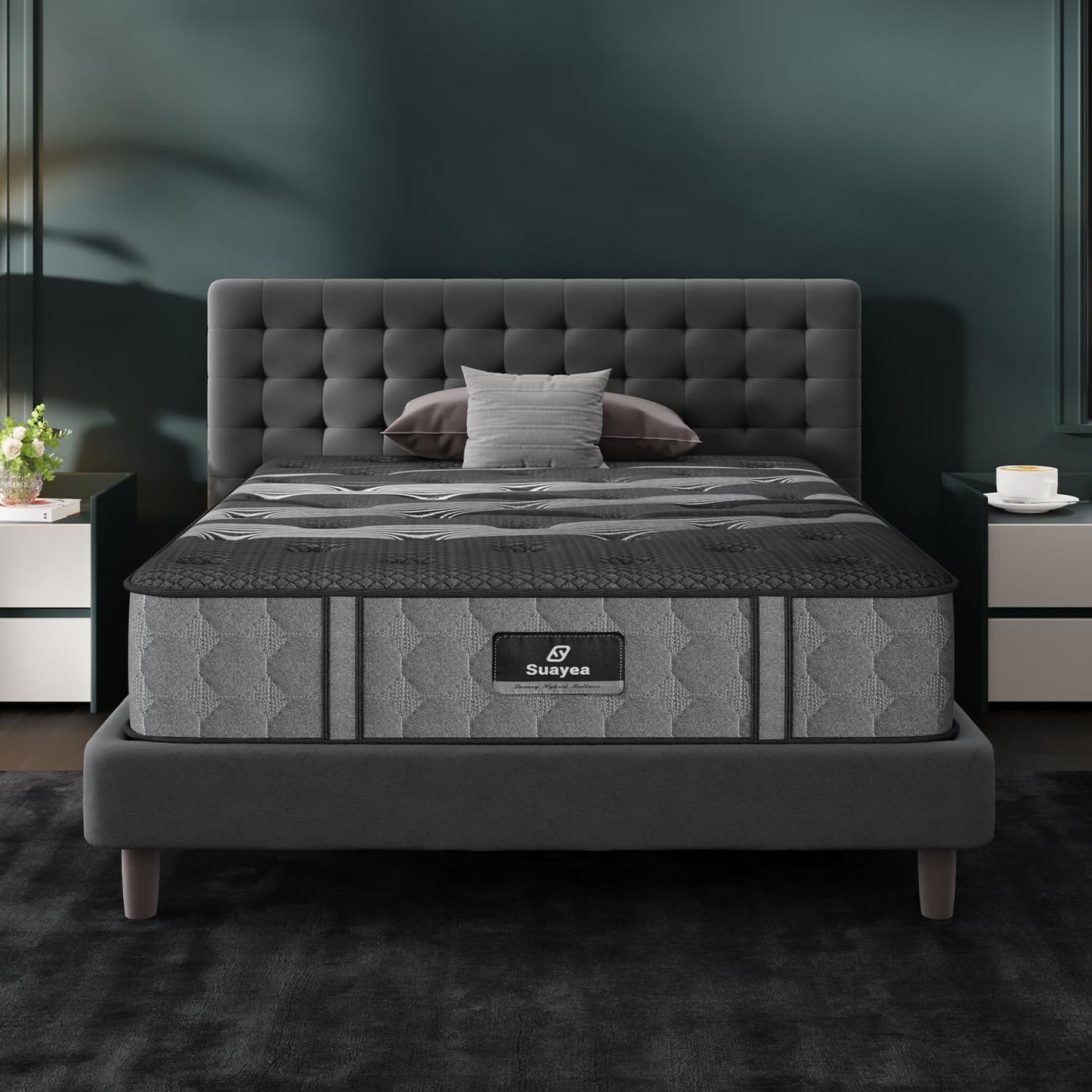 Twin Mattress, Upgraded 8 Inch Luxury Hybrid Twin Size Mattress in a Box, Cooling Gel Memory Foam & Pocket Springs, Pressure Relief, Medium Firm, Fiberglass-Free, Breathable Cover, 365-Night Trial