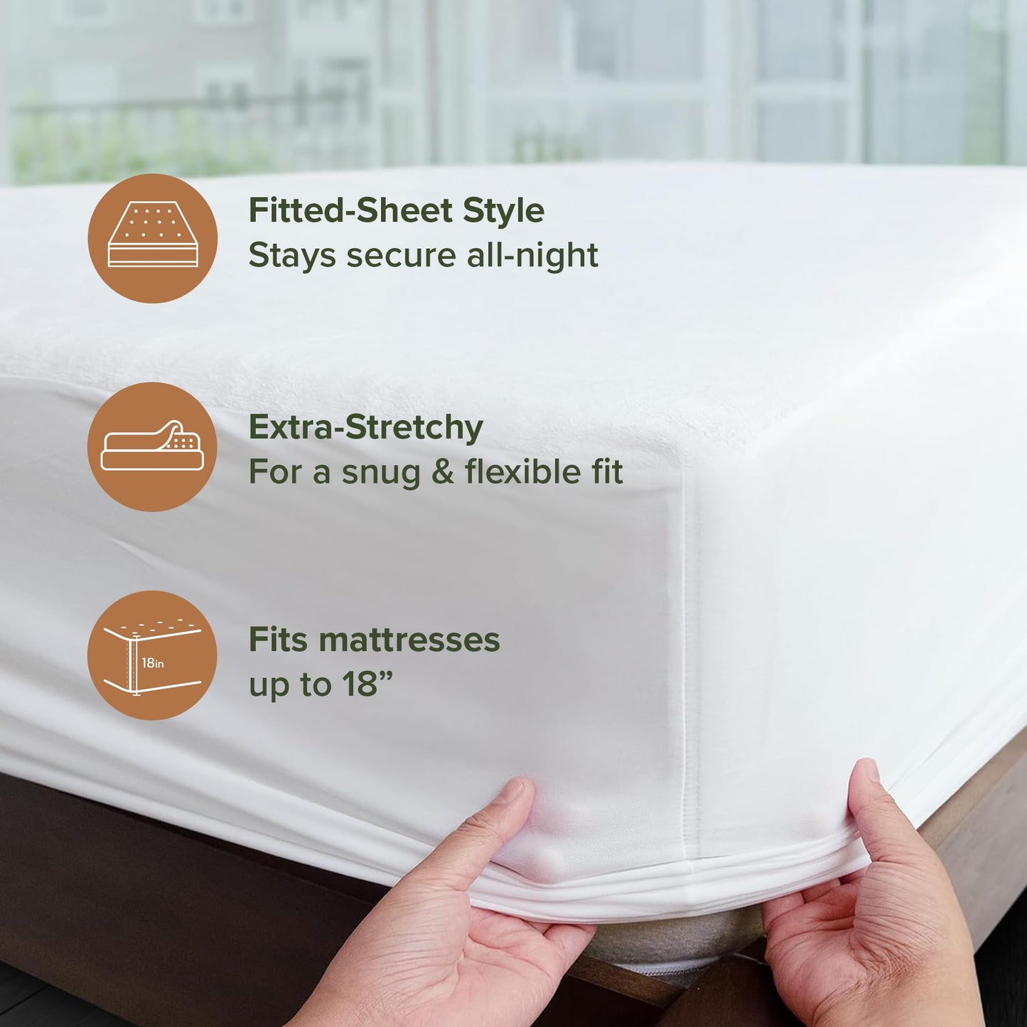 Beckham Hotel Collection Mattress Protector — Hotel-Grade Cotton Blend, Silent Waterproof Protection, Low-Profile Design That Preserves Mattress Feel, Twin