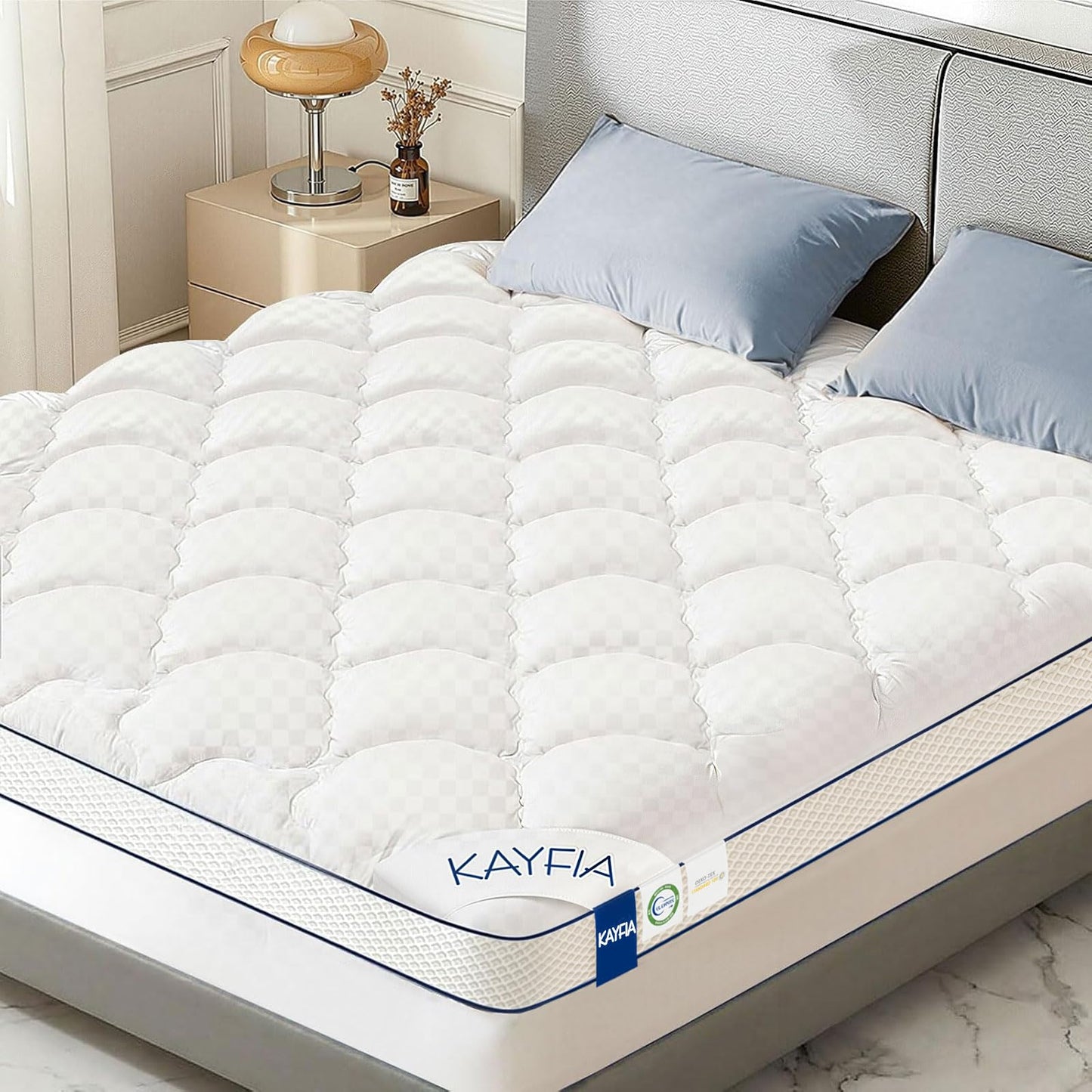 3 Inch Full Mattress Topper, Extra Thick Memory Foam Mattress Pad for Back Pain Relief, Pillow Top Mattress Topper with Breathable Air Mesh Sides, Soft Fluffy Supportive Pressure-Relieving Bed Topper
