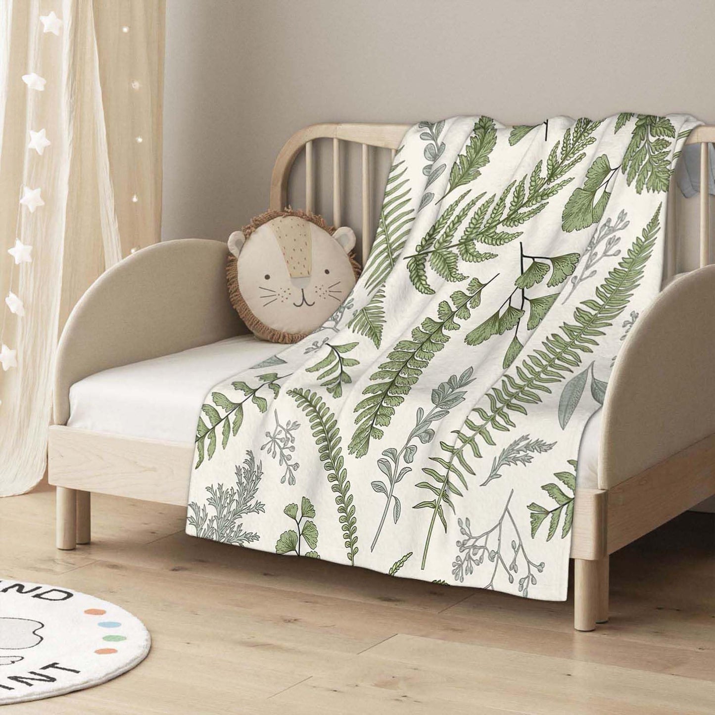 Throw Blanket 50x60 Inch,Fern Vintage Herb Leaf Plant Cozy Soft Lightweight Fuzzy Flannel Blanket 60x50 Inch Suitable for Couch Bed Sofa Living Room in All Seasons