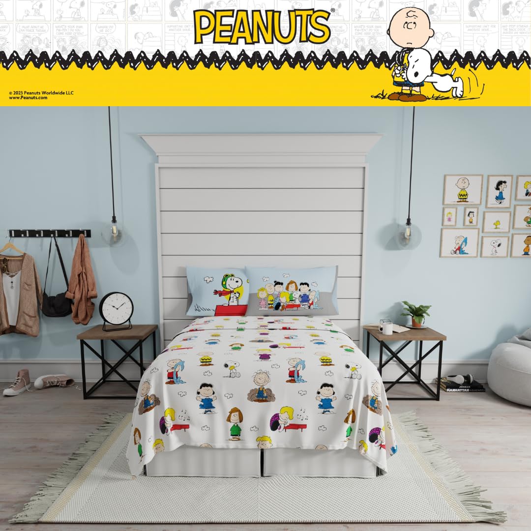 Collectibles Peanuts Snoopy Bedding Super Soft Cozy Microfiber 4 Piece Full Sheet Set, (Officially Licensed Product) By Franco