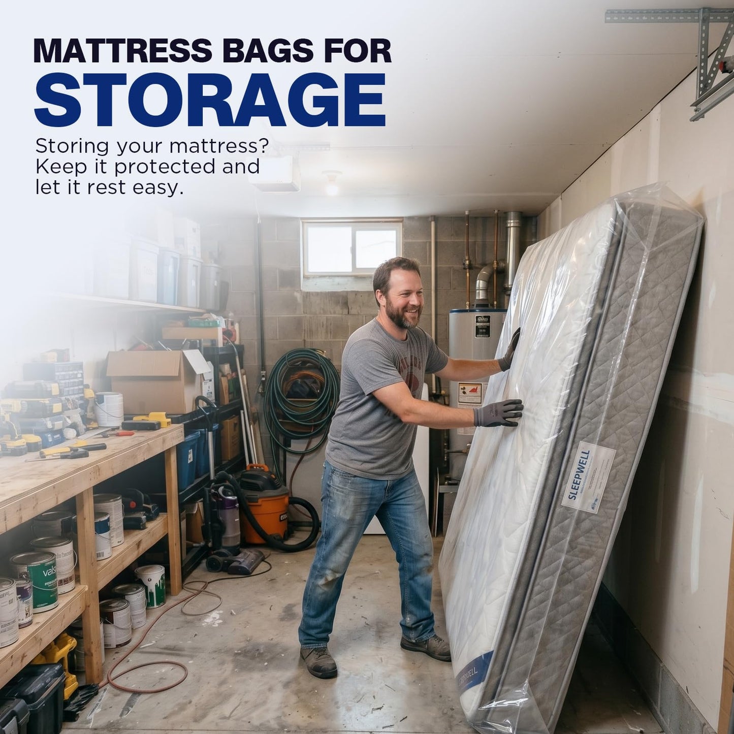 2 Pack Mattress Bags for Moving & Storage - 107" x 78" x 14'' for King / Queen Size, Waterproof & Tear-Resistant, 2.0 MIL Heavy Duty Mattress Cover Moving Supplies