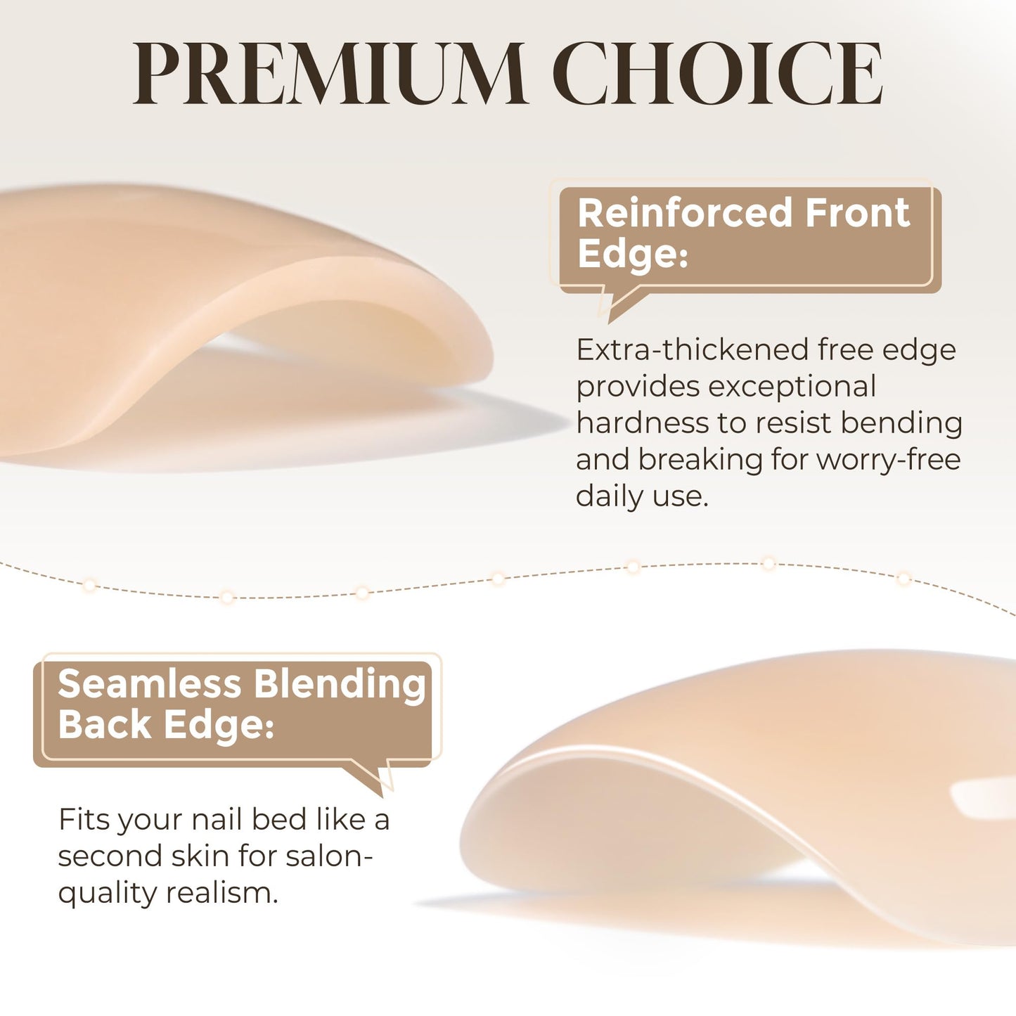 UNA GELLA Short Square Press On Nails: Nude Soft Gel Press Ons Short with Nail Glue, 16 Sizes - 32 Reusable Fake Nails Kit, Skin Tone Nude