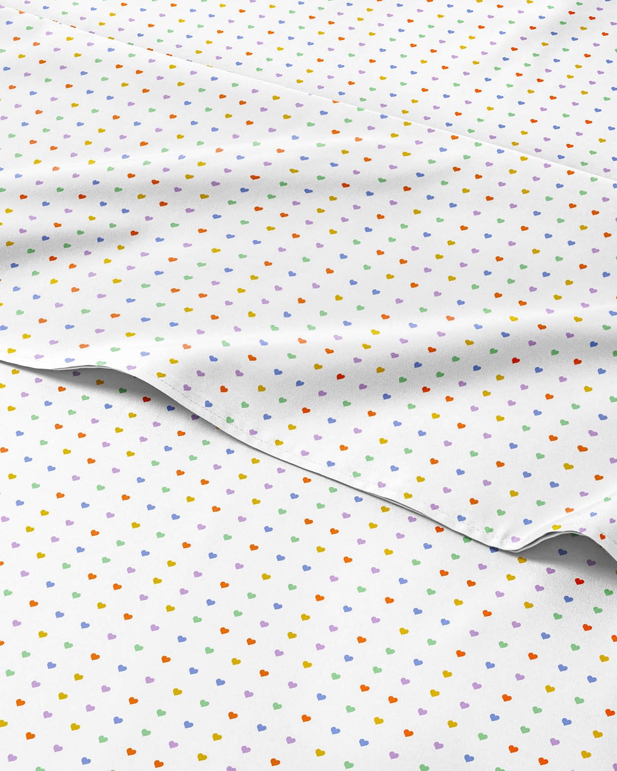 Kids Twin Size Bed Sheet Set - 3 Piece Kids Loft Bed Sheets - Soft, Cute and Cozy - Comfy, Breathable and Machine Washable - Easy-Care & Wrinkle Free Hearts Bed Set for Boys, Girls, Teens & Toddlers