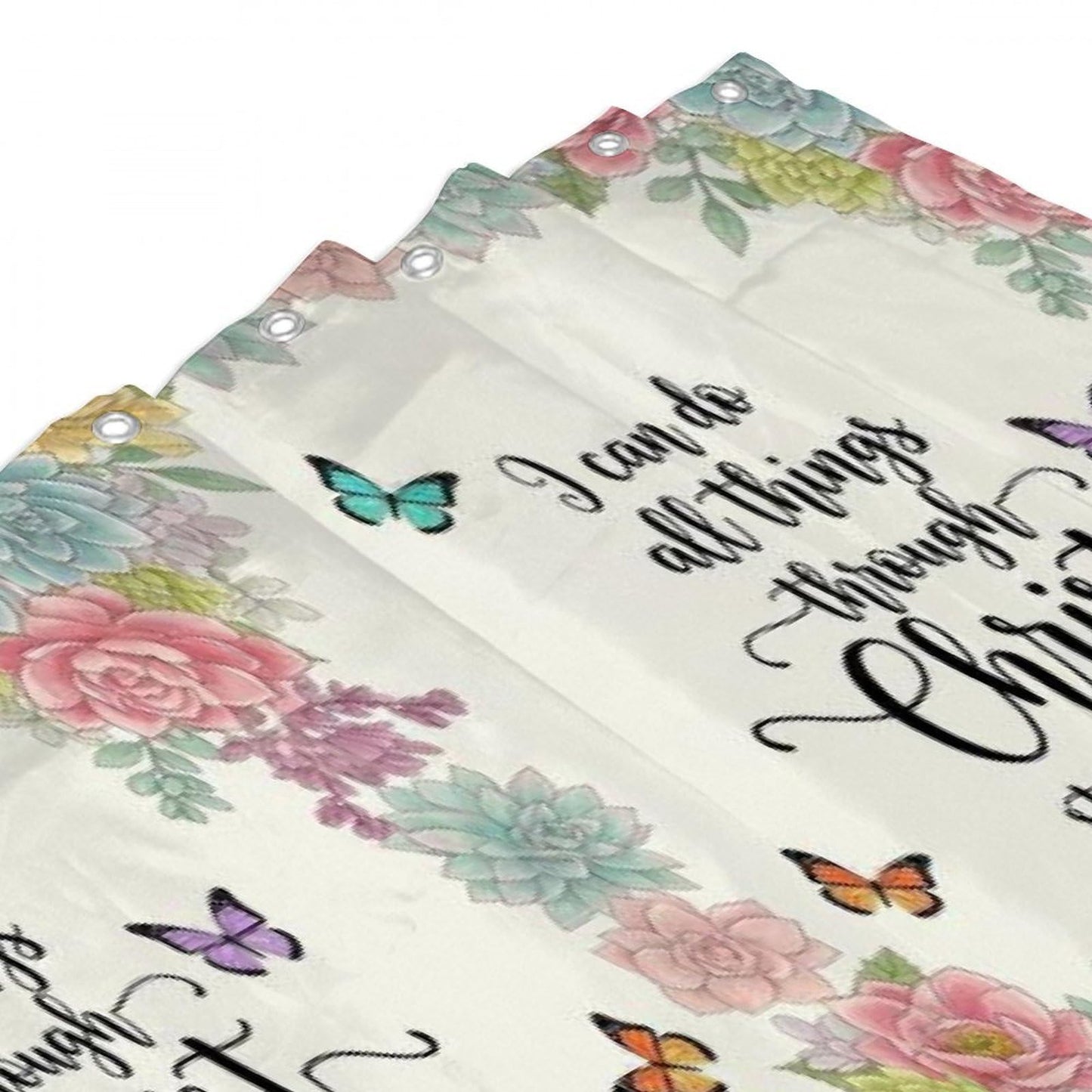 Meaudiwes Classic Shower Curtain Set Bathroom Decoration with Curtain Hooks Christian Religious Bible Verse Scripture Prayer, 72"x 70"