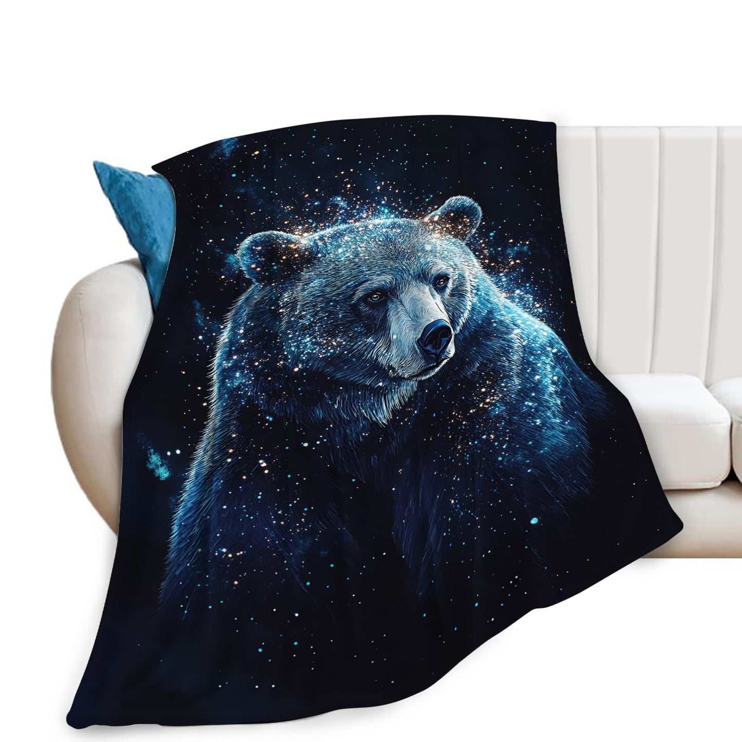 Bear Blanket, Bears Throw Blanket, Bear Gifts, Animal Blankets, Bears Stuff Fleece Flannel Plush for Mann Women Girls Lovers Adults Soft Bedding for Sofa Office Home Decor 40"X50"