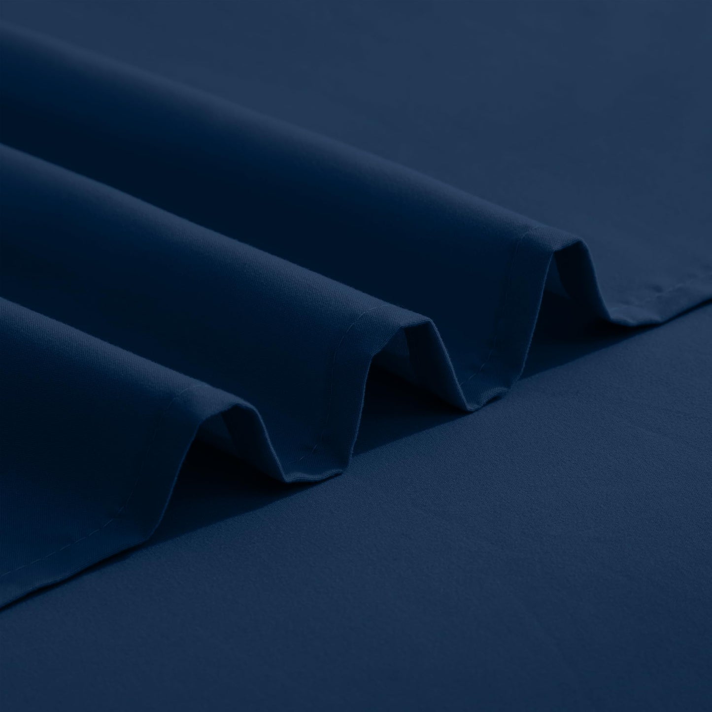 Elegant Comfort Luxurious 1500 Premium Hotel Quality Microfiber Three Line Embroidered Softest 5-Piece Bed Sheet Set, Wrinkle and Fade Resistant, Split King, Navy