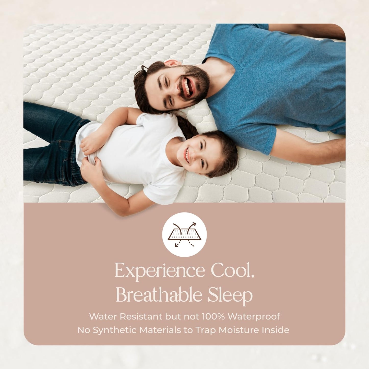 100% Cotton Organic Mattress Pad - Breathable & Cooling Mattress Protector Cal King - Premium 300GSM Quilted and Machine Washable - Fairtrade & GOTS Certified Bed Protector (Ivory, Cal King)