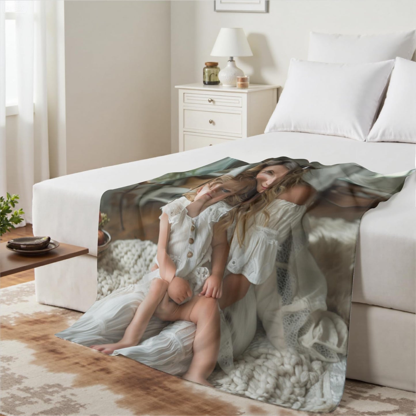 Arktrident Custom Throw Blanket Customized Lightweight Bed Blanket with Image Logo Text Personalized Fluffy Plush Cozy Couch Fleece Blankets 50"X60"