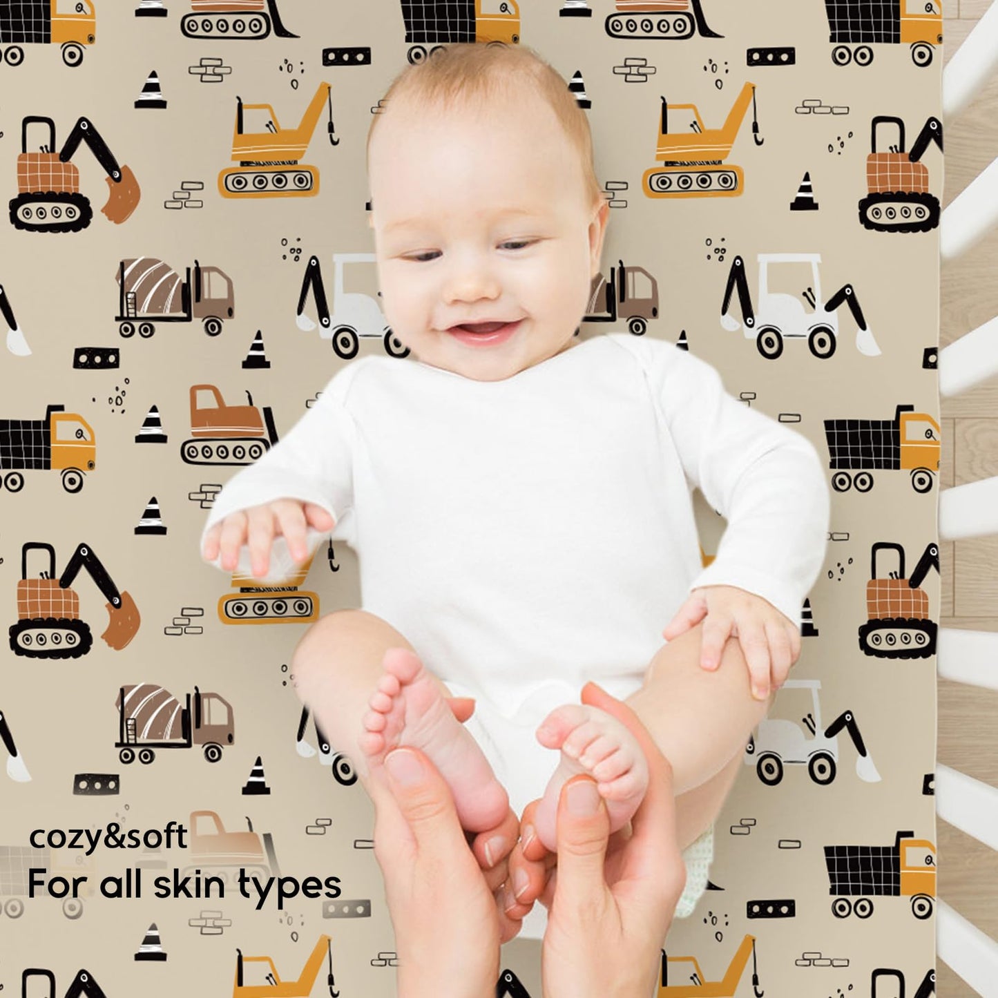 Yoofoss Pack and Play Sheets Fitted, Mini Crib Sheets 2-Pack for Pack N Play Mattress, Stretchy Playard Sheet, Soft and Breathable (Brown+Stripe)