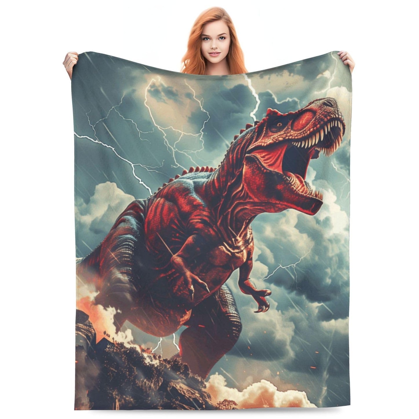 Dinosaur Blanket, Gifts for Women, Dinosaur Animal Soft Lightweight Throw Blankets for Kids Girls, Travel Bed Living Room Decor, 50x60in