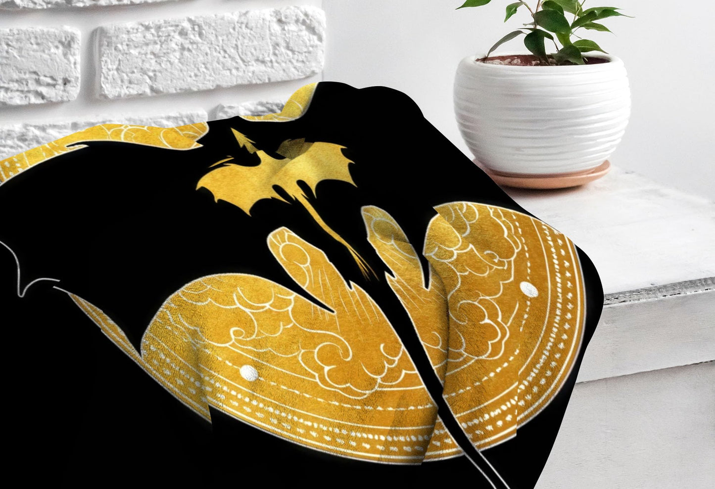 Allenjoy Book Loves Dragon Wing Black Blanket 57"x50" - Soft Warm Throw Blankets for Couch Bed Living Room Home Office Bedroom Decor, Gifts for Women Teens Fans Daughter Sister, Durable Washable