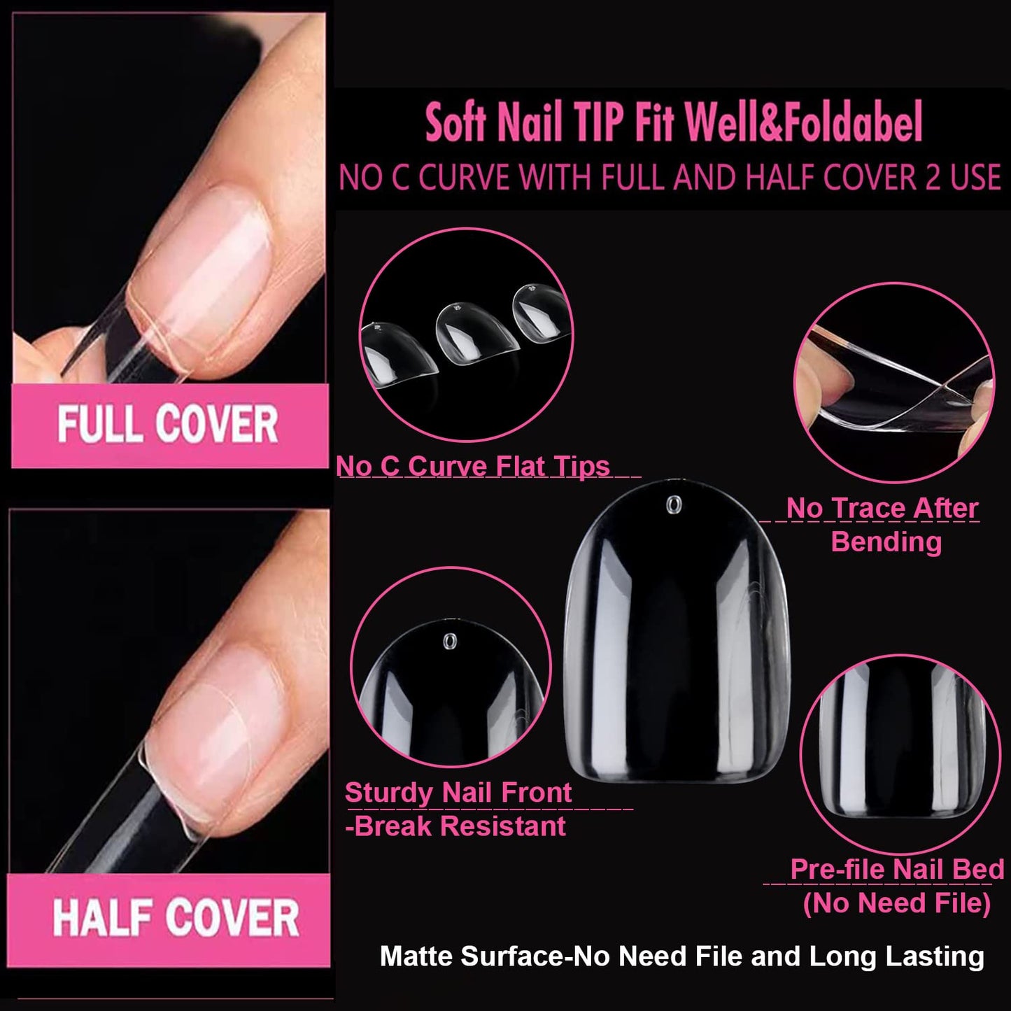 UNA GELLA Extra Short Oval Almond Gel Nail Tips 360pcs 15 Sizes Round Almond Press on Nails Short Oval Fake Tips Full Nails For Nail Extension DIY Salon Soft Gel Tips