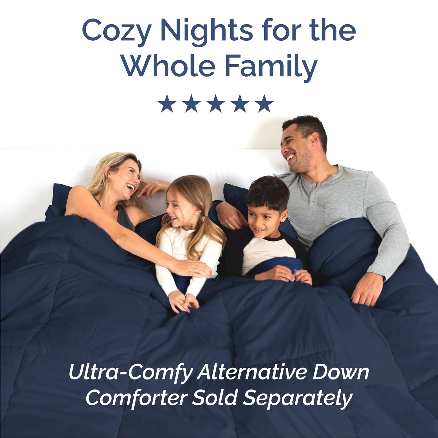 Split King Size 5 Piece Sheet Set - Comfy Breathable & Cooling Sheets - Hotel Luxury Bed Sheets for Women & Men - Deep Pockets, Easy-Fit, Soft & Wrinkle Free Sheets - Navy Blue Oeko-Tex Bed Sheet Set