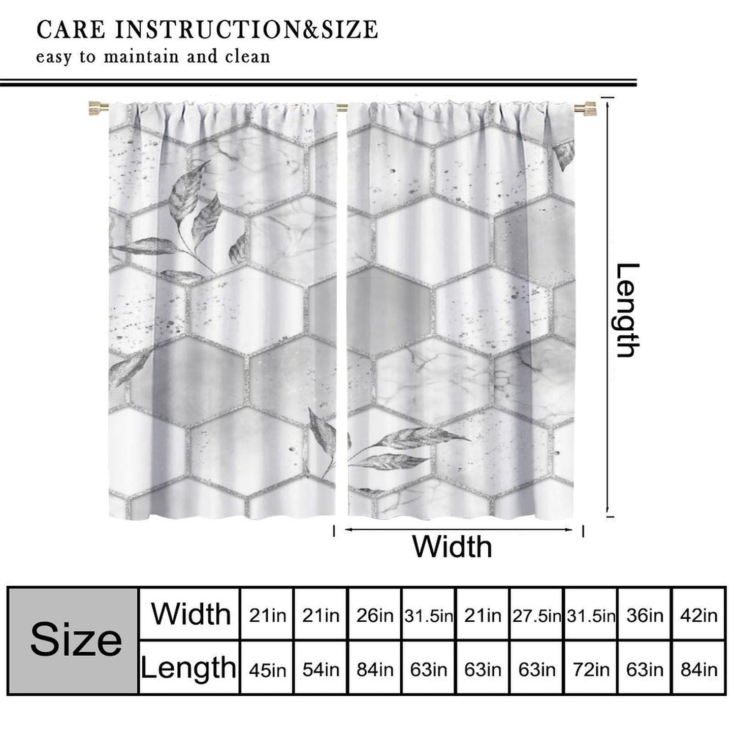 BPANAOAD Marble Print Blackout Curtains Thermal Insulated Window Drapes Modern Abstract Marble Pattern Curtains for Living Room Office 2PCS 42x44 Inch