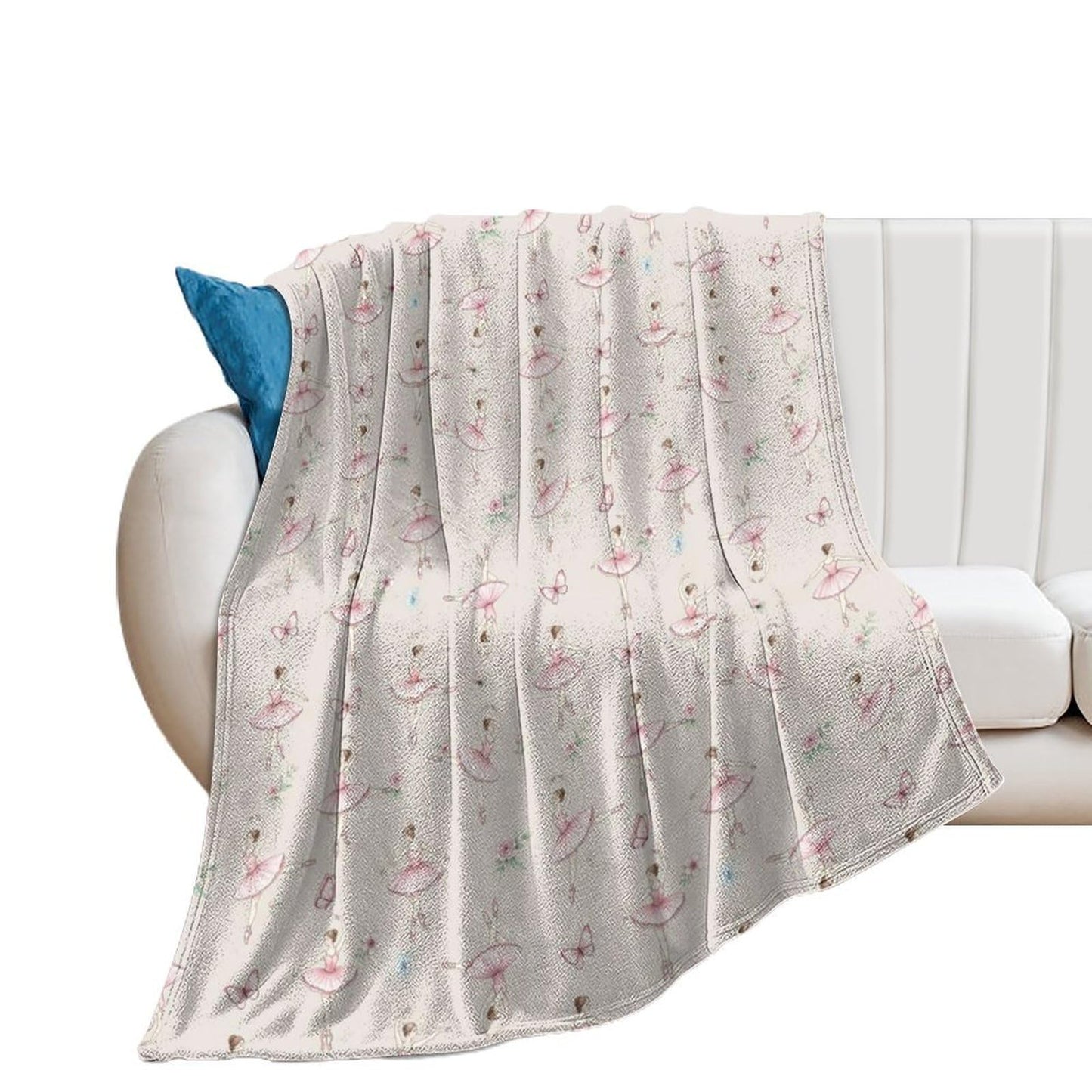 Fashion Home Decor Soft Throw Blanket, Cozy Warm Blanket for Bed, Sofa and Couch Compatible with Dance Girl Women Ballet