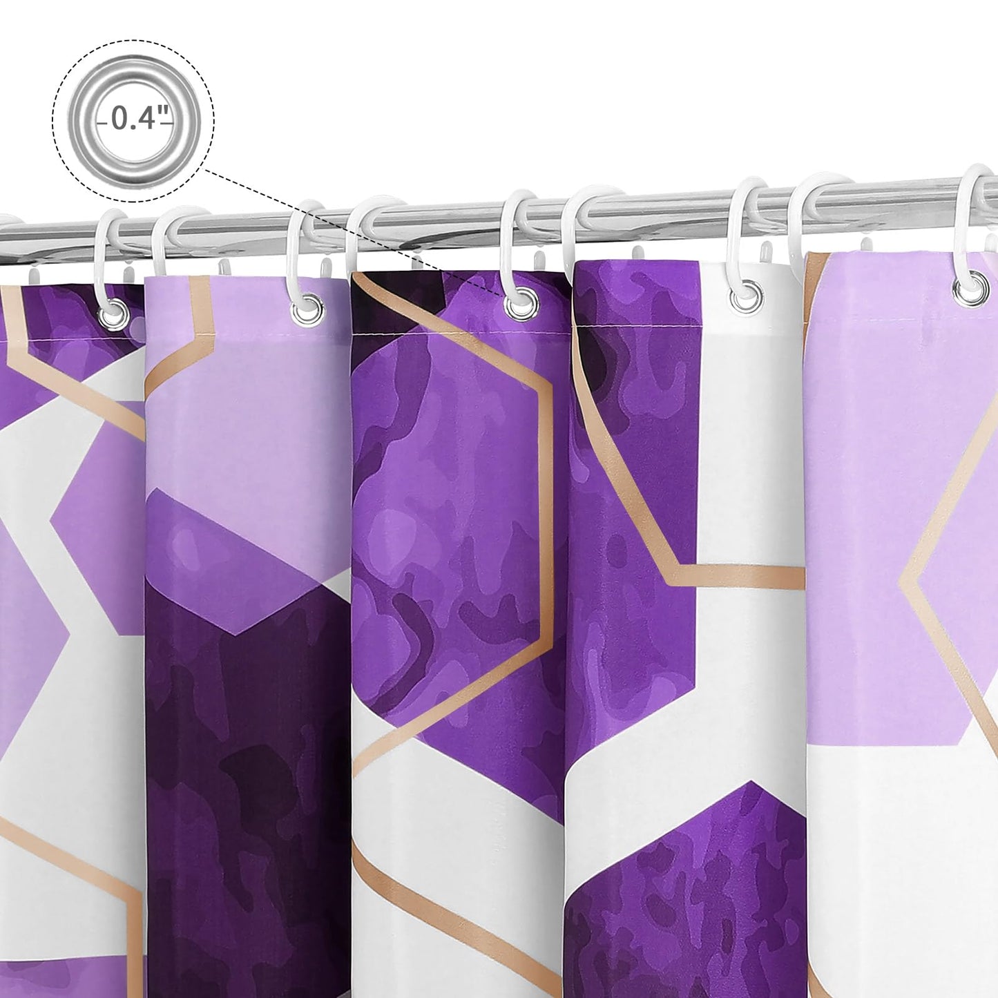 Litabel Purple Modern Shower Curtain for Bathroom, Geometric Art Decor Waterproof Bath Curtain, Abstract Fabric Shower Curtain Sets for Home Decor, 72x72 Inch