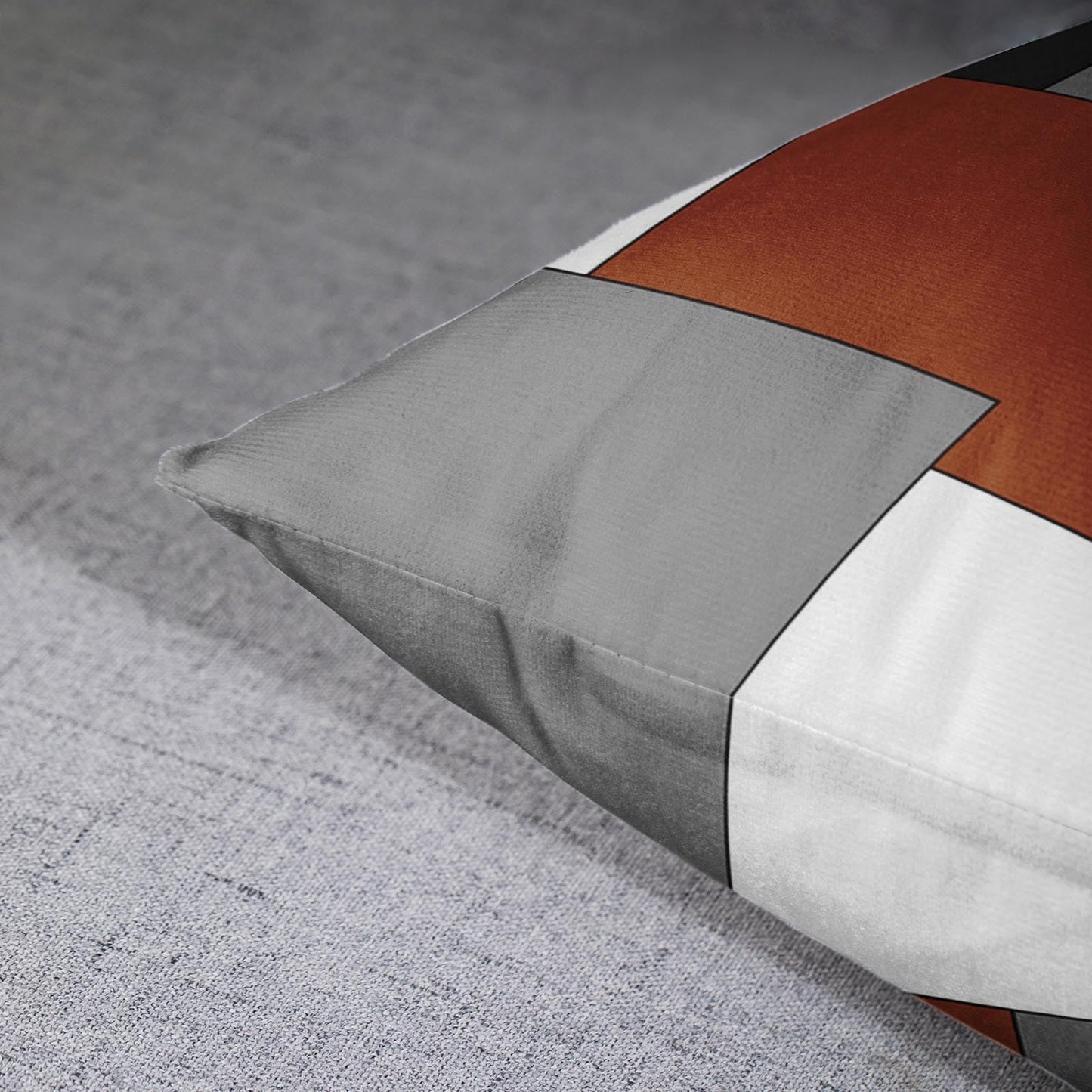 Emvency Set of 2 Dark Rust Geometric Throw Pillow Cover Black Grey White Painting Abstract Checkered Design Decorative Pillow Case Modern Home Decor Standard Square 18x18 Inch Cushion Pillowcase