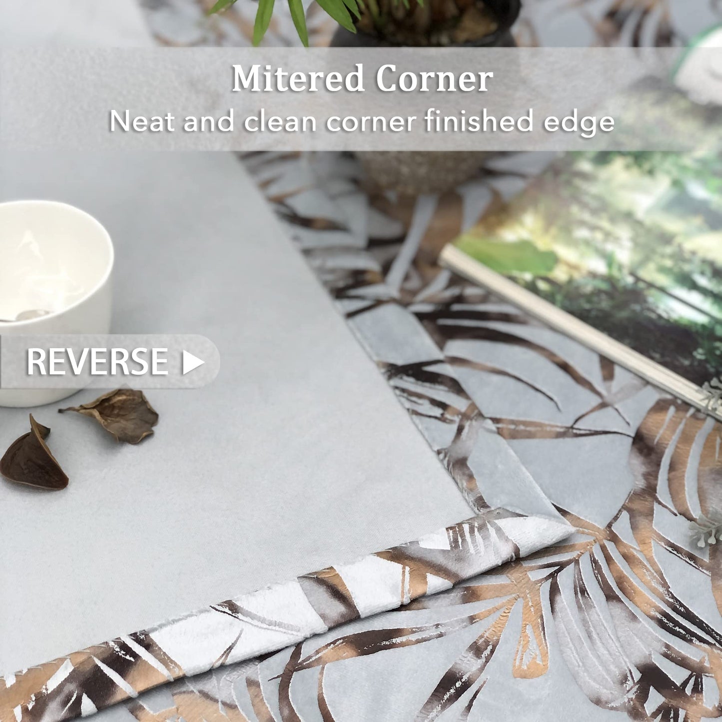 always4u Multi Colour Foil Print Velvet Curtains for Living Room Rainforest Leaves Modern Window Drapes 2 Panels 54 * 95 Silver Velour Curtains