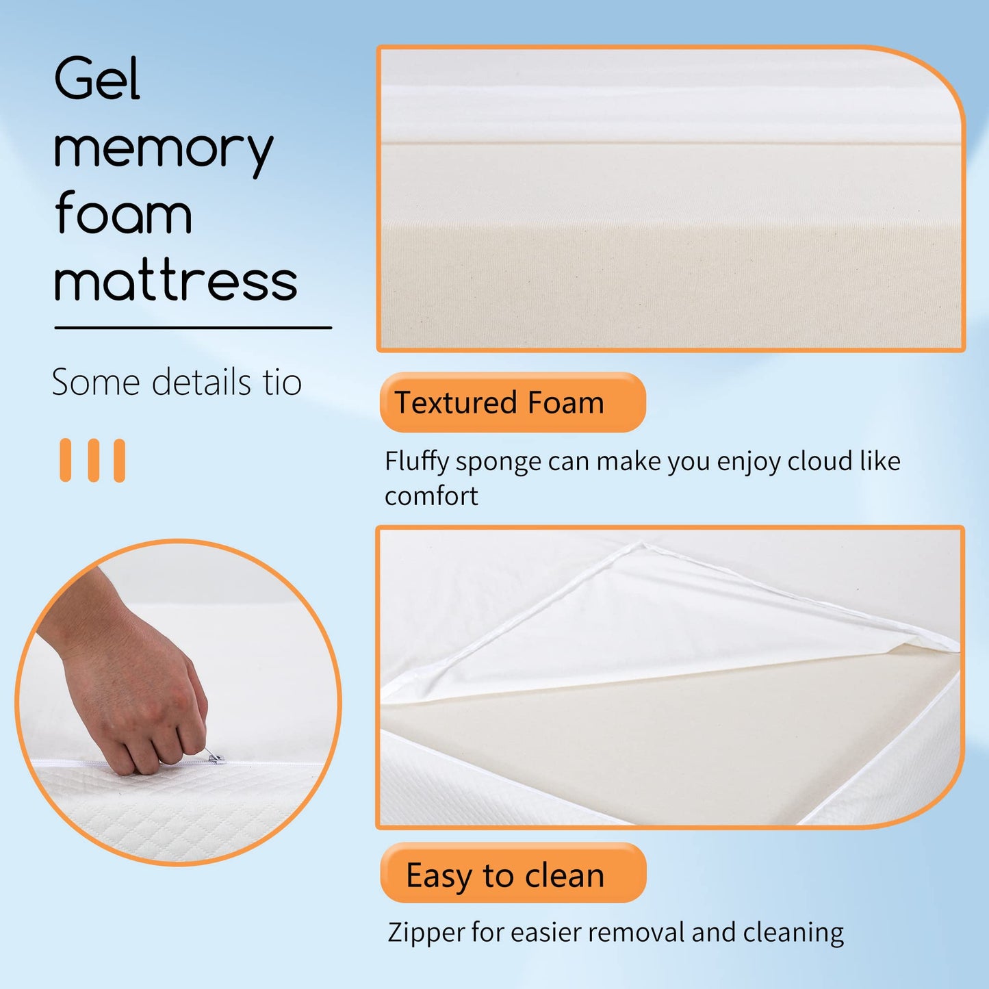 BestMassage | 5 Inch Twin Mattress | Gel Memory Foam | Medium Firm Feel | White | Bed in a Box, CertiPUR-US Certified | Pressure Relief, Cooling Ventilated Foam | Breathable Knit Cover