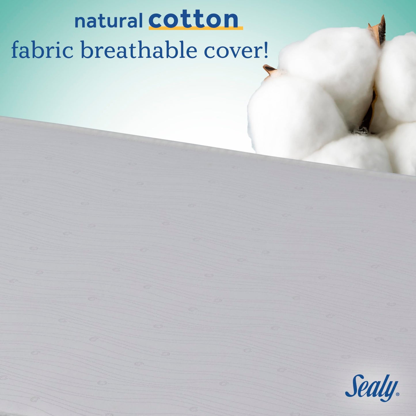 Sealy Baby Flex Cool 2 Stage Crib Mattress and Toddler Bed Mattress, Breathable Hybrid Coil Design, Waterproof Cotton Surface, GREENGUARD GOLD Certified, Standard 52x28 Size