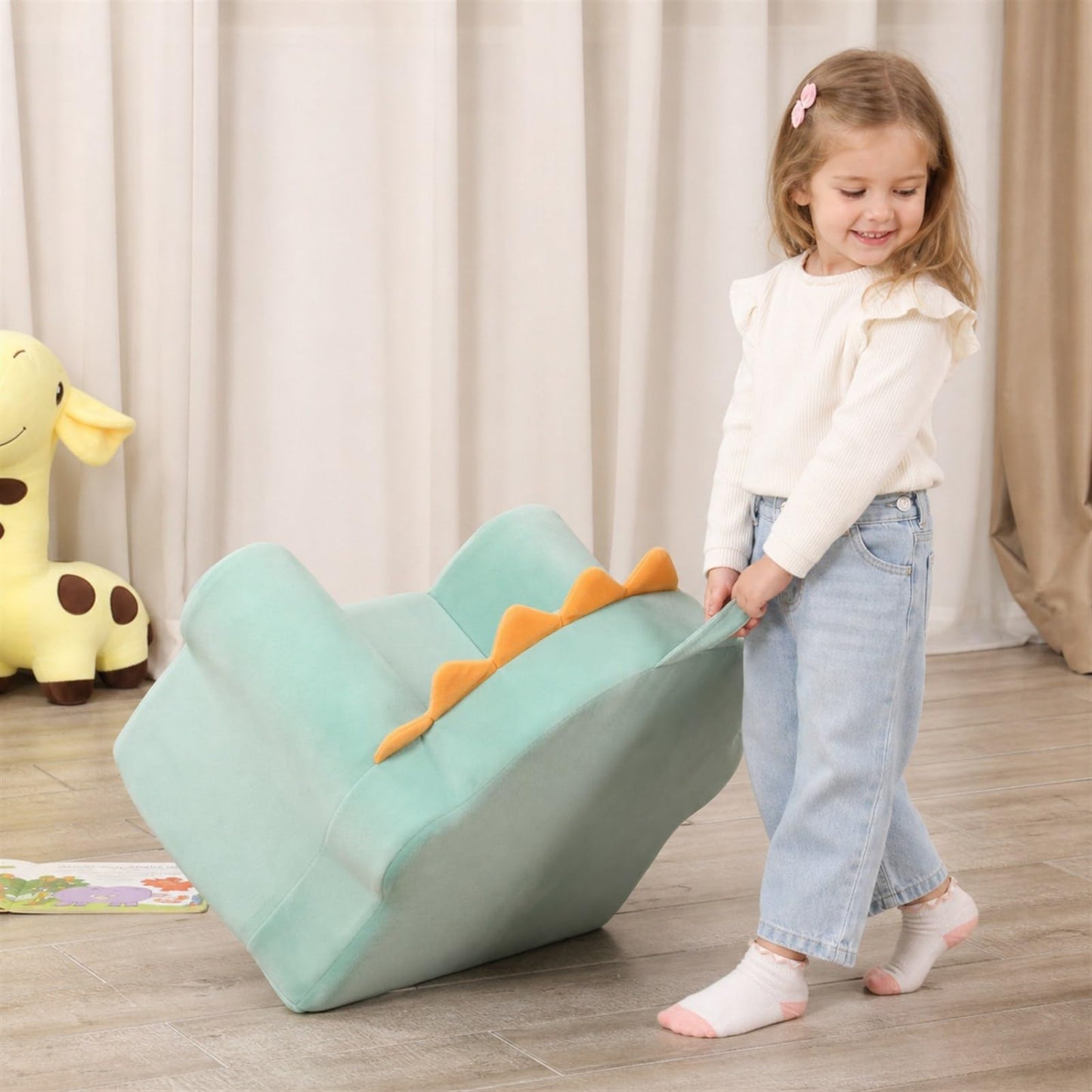 MOMCAYWEX Cuddly Toddler First Chair, Premium Character Chair, Green, 18 Month up to 3 Years