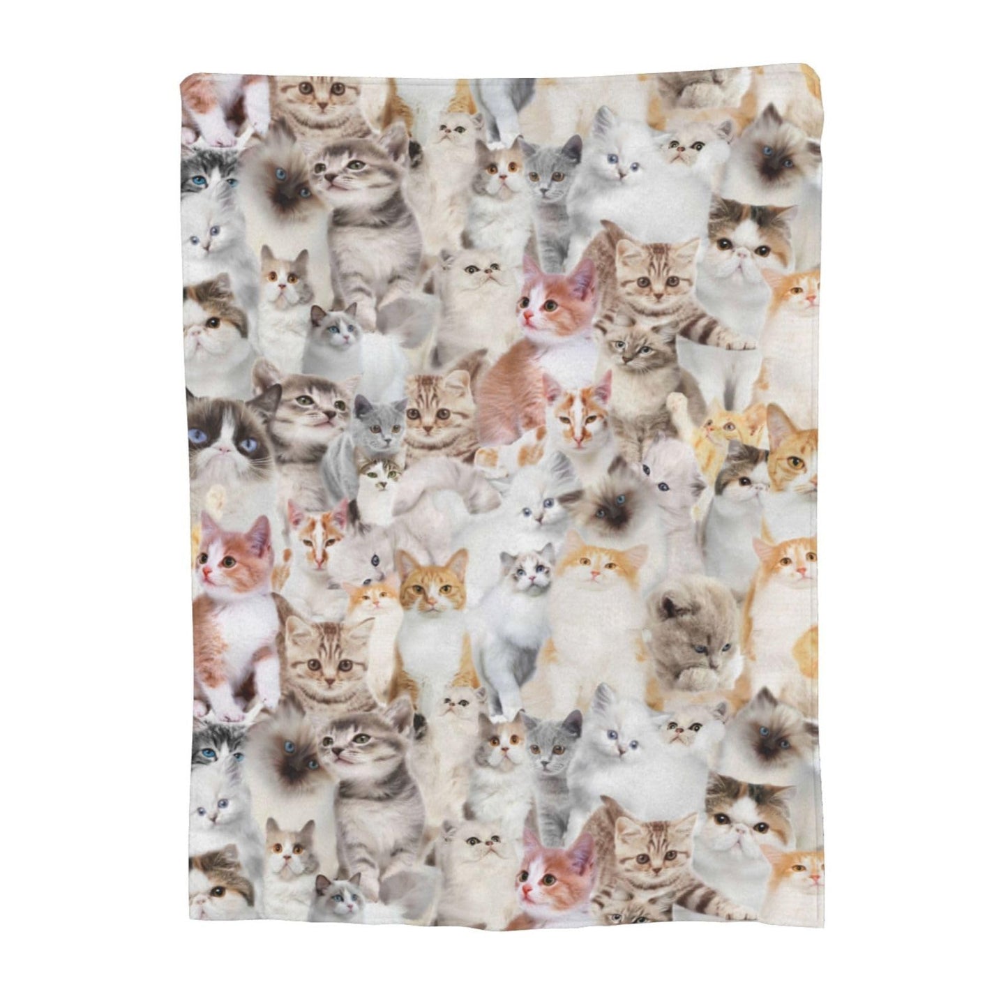 Cute Cat Throw Blanket Cozy Fluffy Plush Blanket Soft Flannel Throw Blanket for Kids Men Women Gift Sofa Bed Couch 50"x40" Christmas