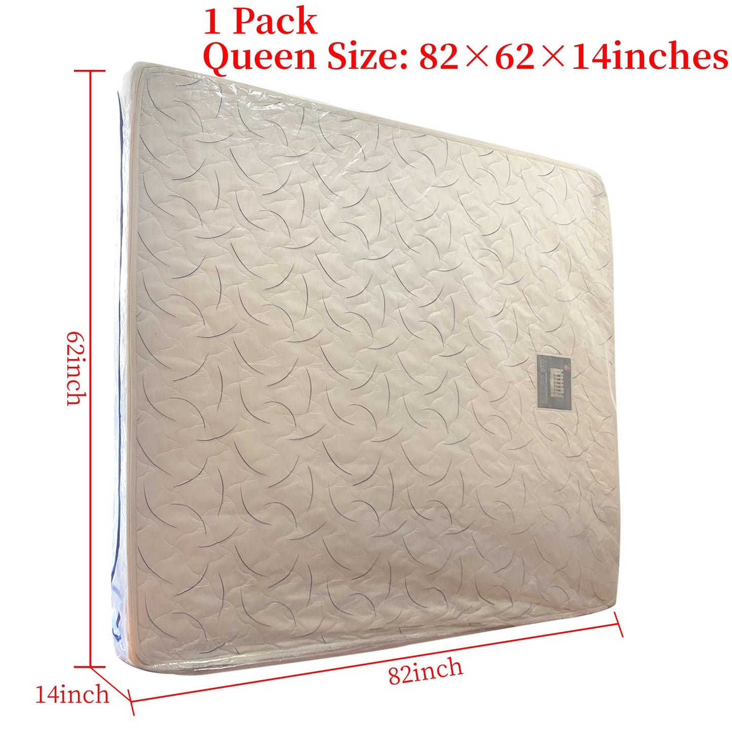 JUNESHE 3 Mil Queen Size Mattress Bag with Zipper for Storage Moving,Plastic Waterproof Mattress Protector Cover Moving Supplies