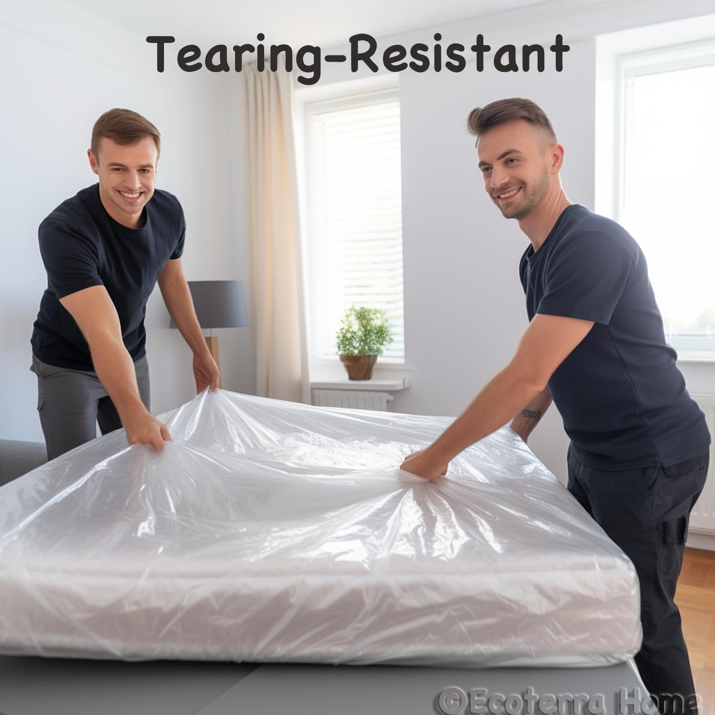 King/California King Mattress Bags for Moving, 4 Mil Thick Heavy Duty Waterproof Mattress Cover, Tear Resistant Protection, 2 Pack