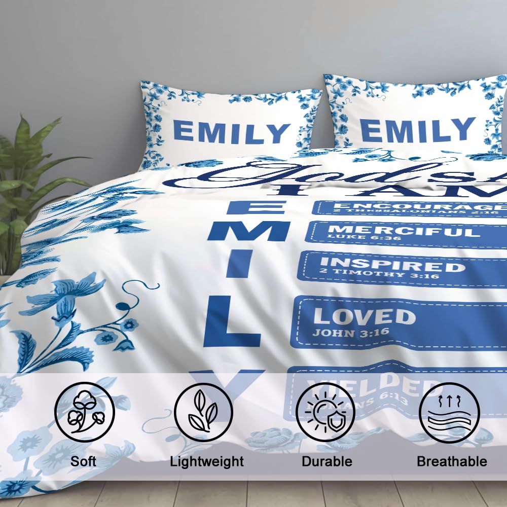 ONPRINTS Christian Bedding Set – Inspirational Bible Verse Comforter – Religious Bedding for Women, Faith Gift for Mom, Daughter, Sister, Birthday & Religious Gifts (Christian Art)