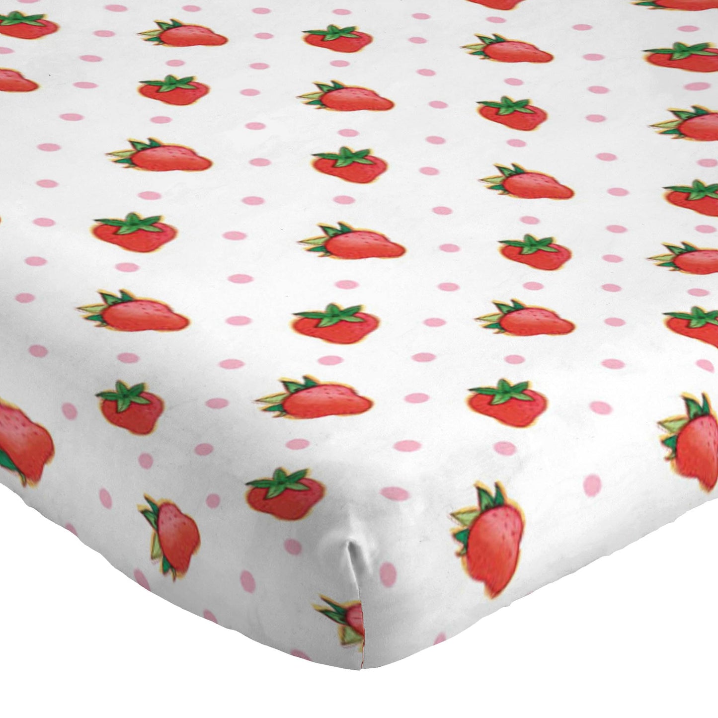 Jay Franco Kids Sheet Set with Fitted, Flat Sheets & Pillow Cover - Ultra-Soft Bedding with Pillowcase for Room Decor, White - Strawberry Shortcake, 4 Piece Full
