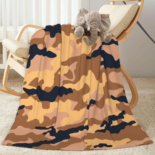 Perinsto Military Camo Throw Blanket Ultra Soft Warm All Season Camouflage Decorative Fleece Blankets for Bed Chair Car Sofa Couch Bedroom 60"X50"