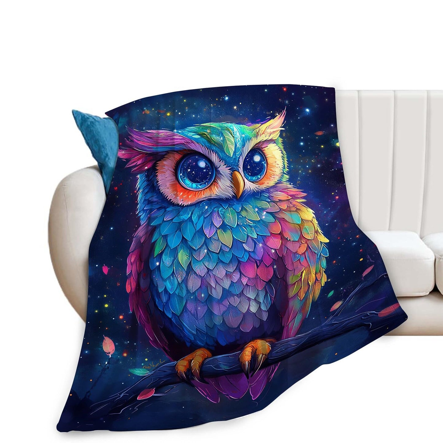 Owl Blanket Cute Owl Throw Blanket Gifts for Women Girls Men Boys Kids Adults Super Soft Cozy Plush Fluffy Fuzzy Fleece Blanket Decor 40''X50''