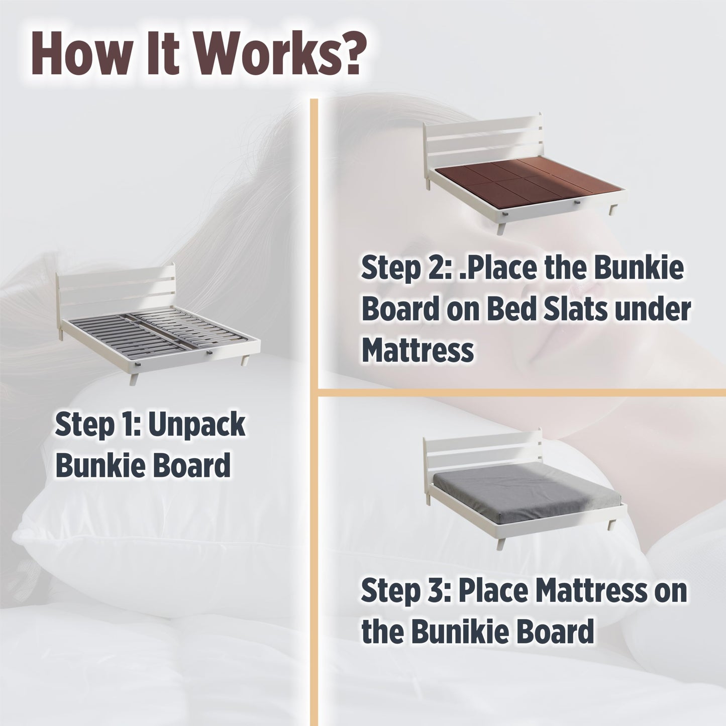 Noble Realm 10mm Bunkie Board (54”x75”Full Size) Lightweight Design | Low Profile Bed Support Board for Under Mattress, Breathable, Noise Minimizing, Moisture Resistant | Fodable Box Spring