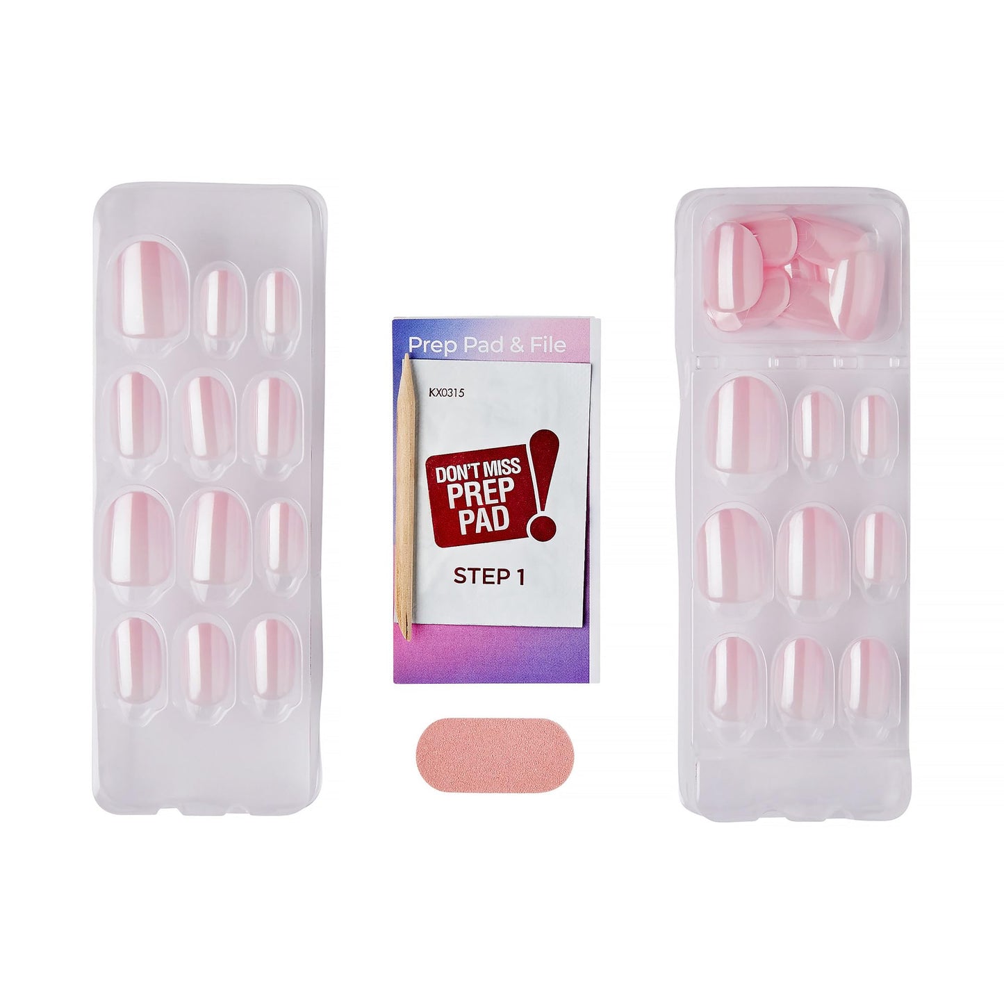 Kiss colorFX by Impress Valentine’s Day Press On Nails, 'Adorable', Pink Short Oval, IMPROVED adhesive, Up to 10-Day Hold, Nail Kit Includes 30 Fake Nails, Prep Pad, Manicure Stick, Mini Nail File