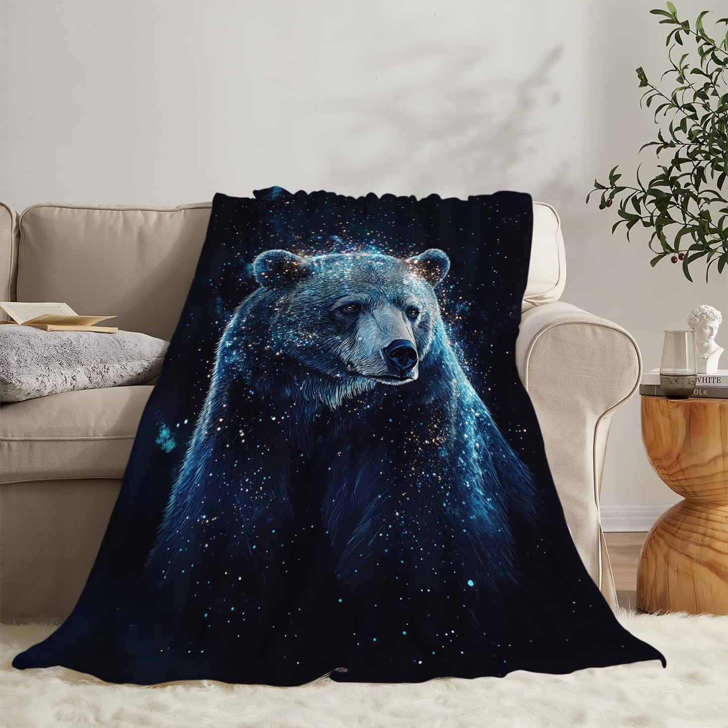 Bear Blanket, Bears Throw Blanket, Bear Gifts, Animal Blankets, Bears Stuff Fleece Flannel Plush for Mann Women Girls Lovers Adults Soft Bedding for Sofa Office Home Decor 40"X50"