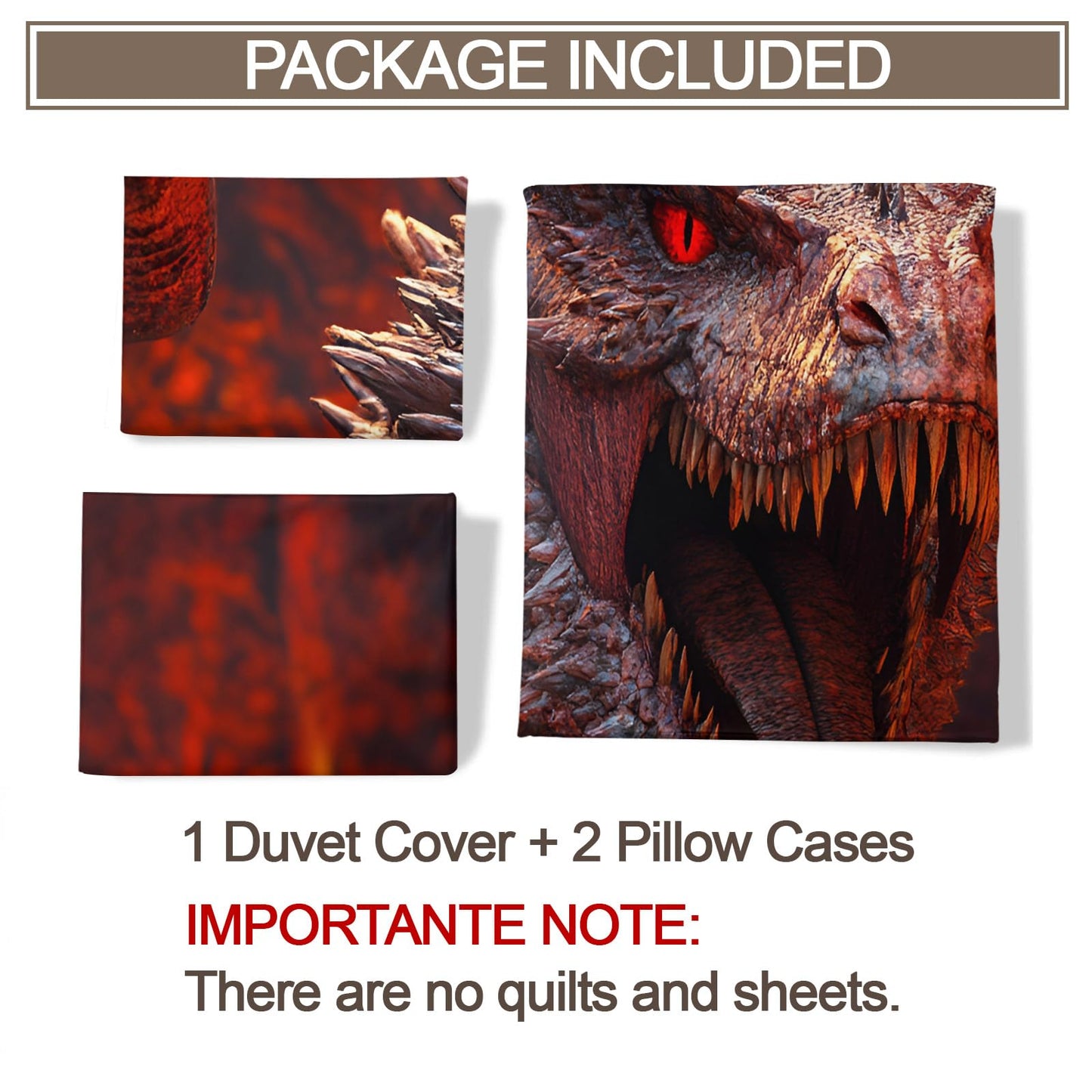 PAISUOQ Western Dragon Duvet Cover King, Mystical Dragon Comforter Cover with Zipper Ties, Fantasy Animals Bedding Set, 3 Pieces with 2 Pillow Cases, Home Decor & Gifts