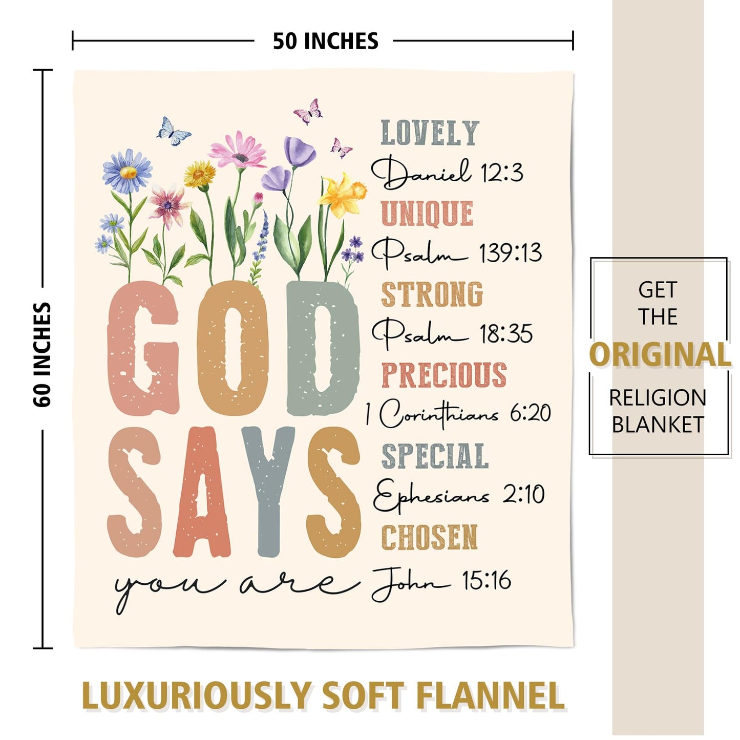 SteadStyle Christian Gifts for Women Birthday - Inspirational Floral Throw, Religious Birthday Gift for Women, Christian Blanket for Mom Sister Friend Girl, Baptism Confirmation Spiritual Gift for Her